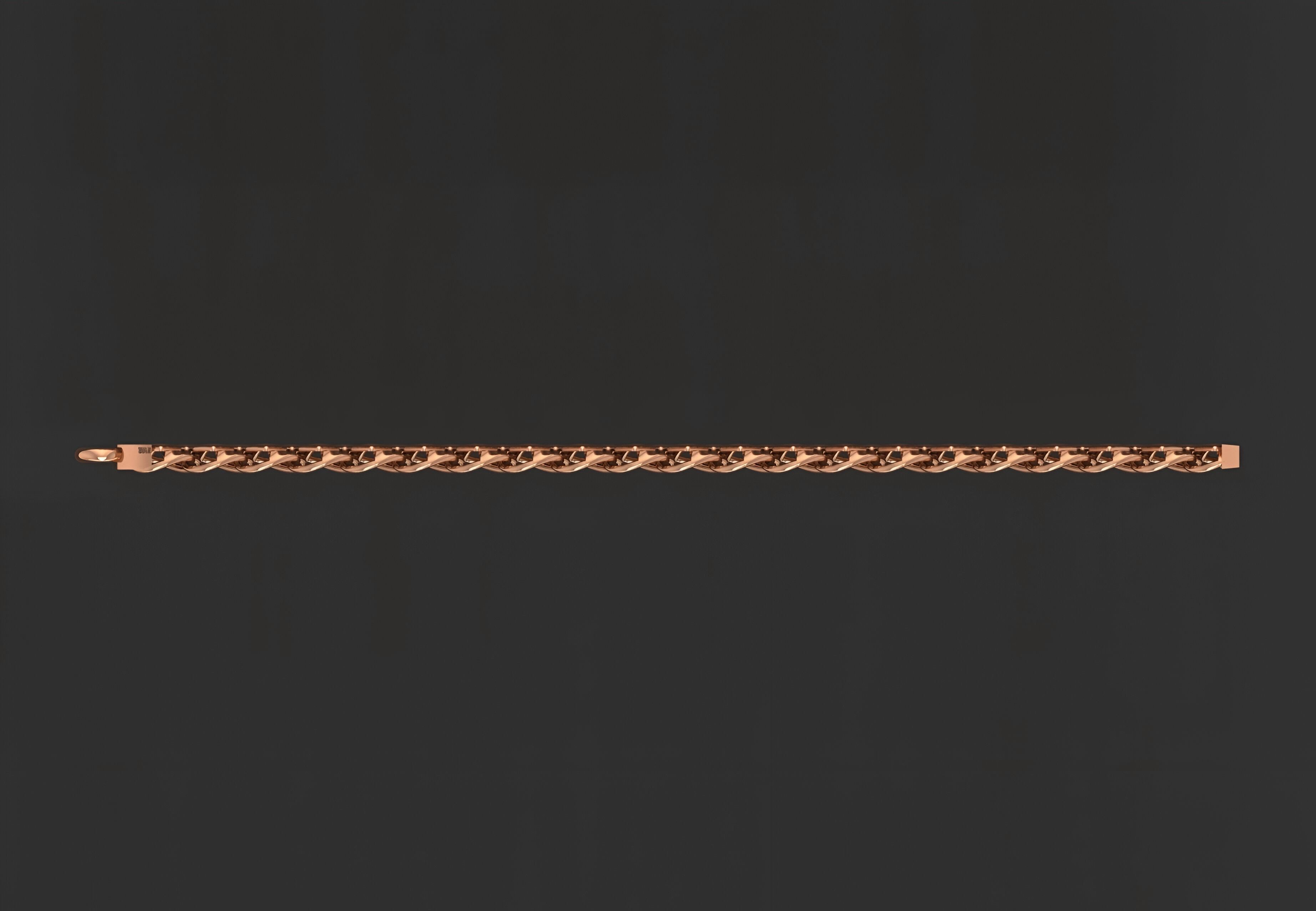 Gold Chain Bracelet 3D print model_1