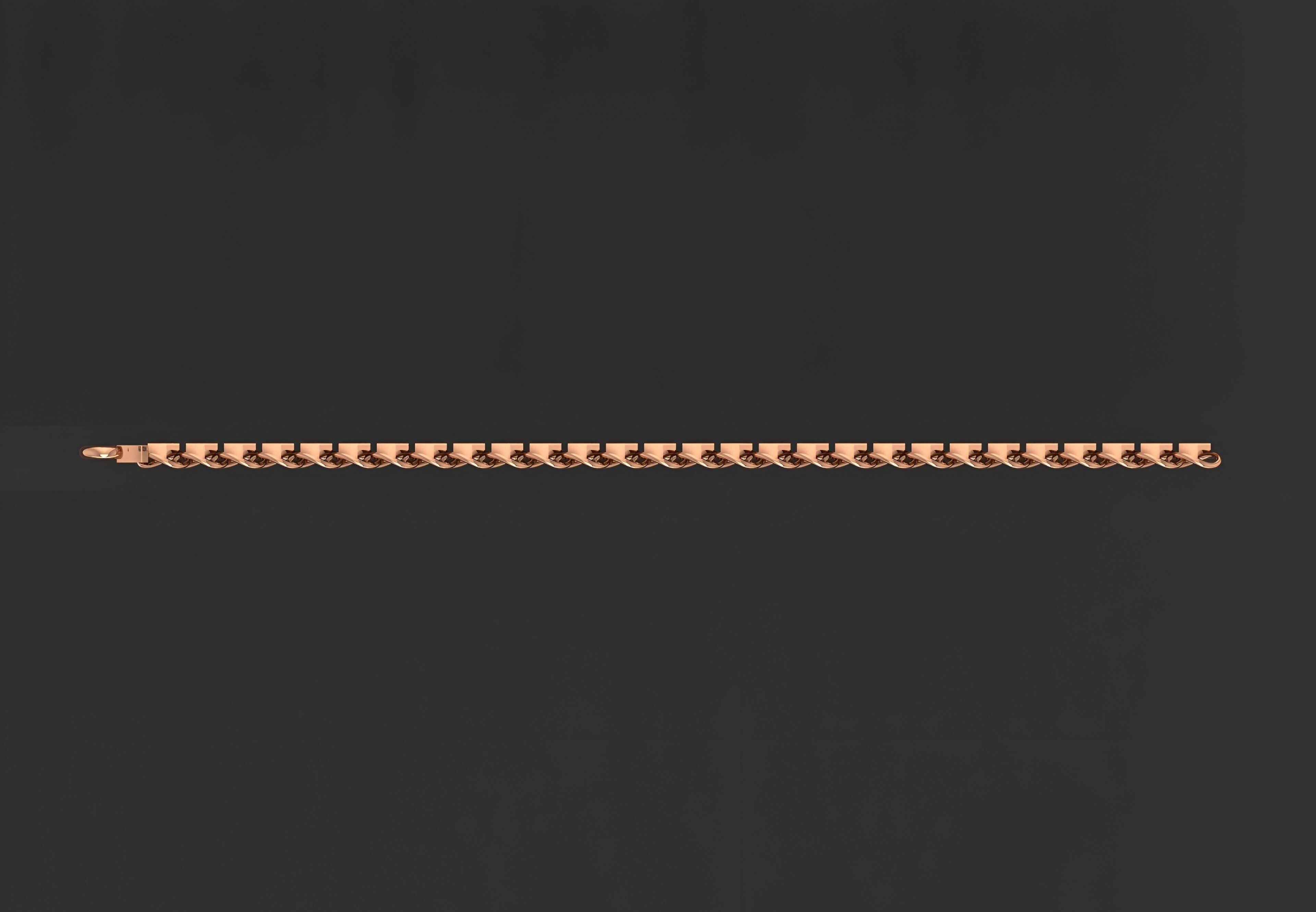 Gold Chain Bracelet 3D print model_1