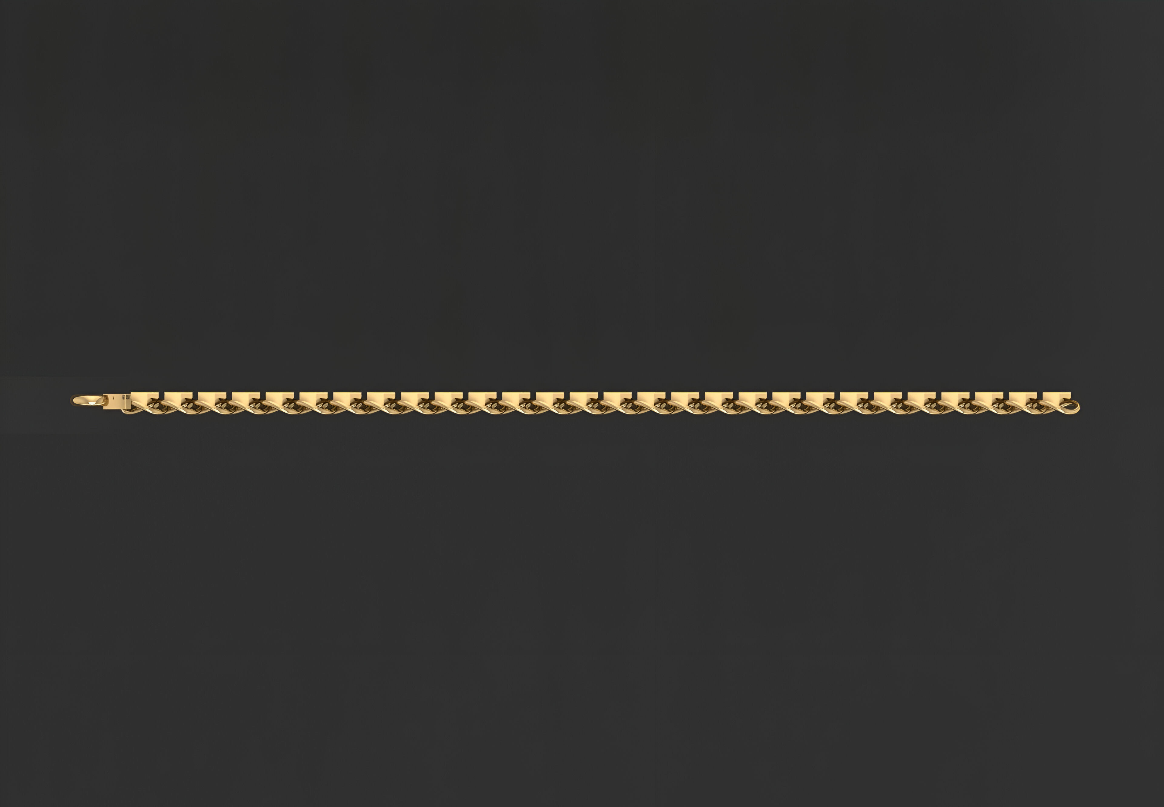 Gold Chain Bracelet 3D print model_5