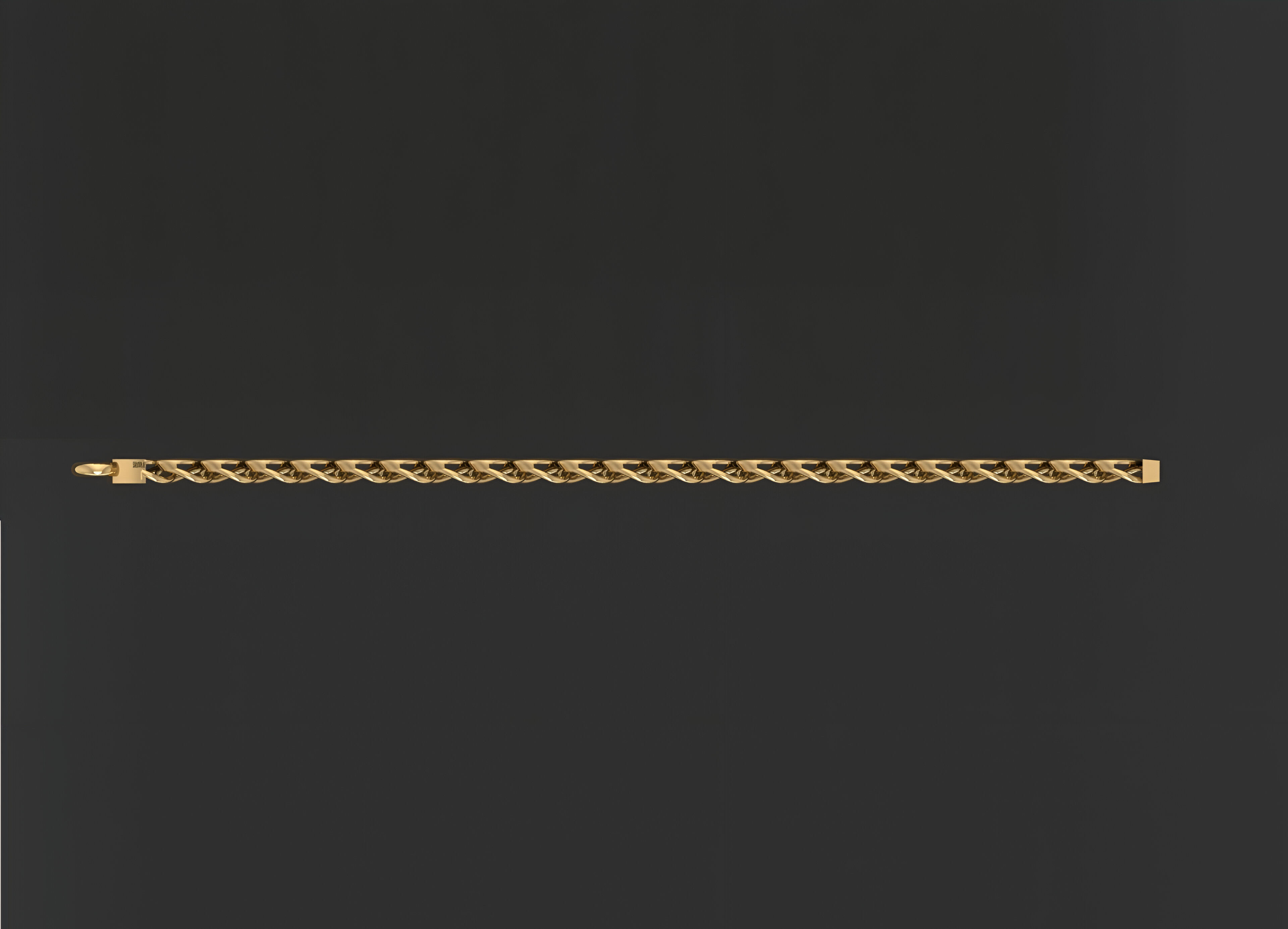 Gold Chain Bracelet 3D print model_5