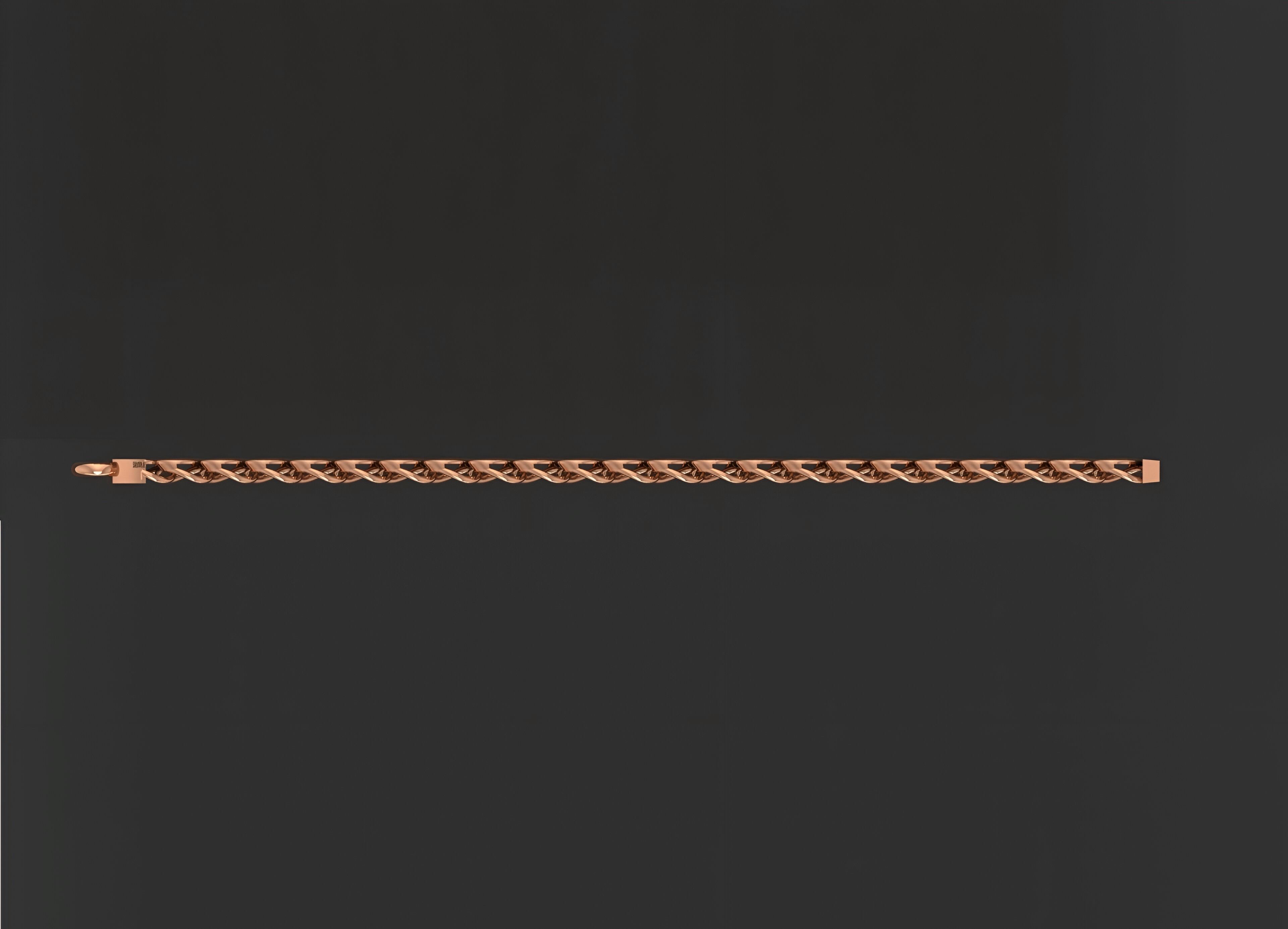 Gold Chain Bracelet 3D print model_1