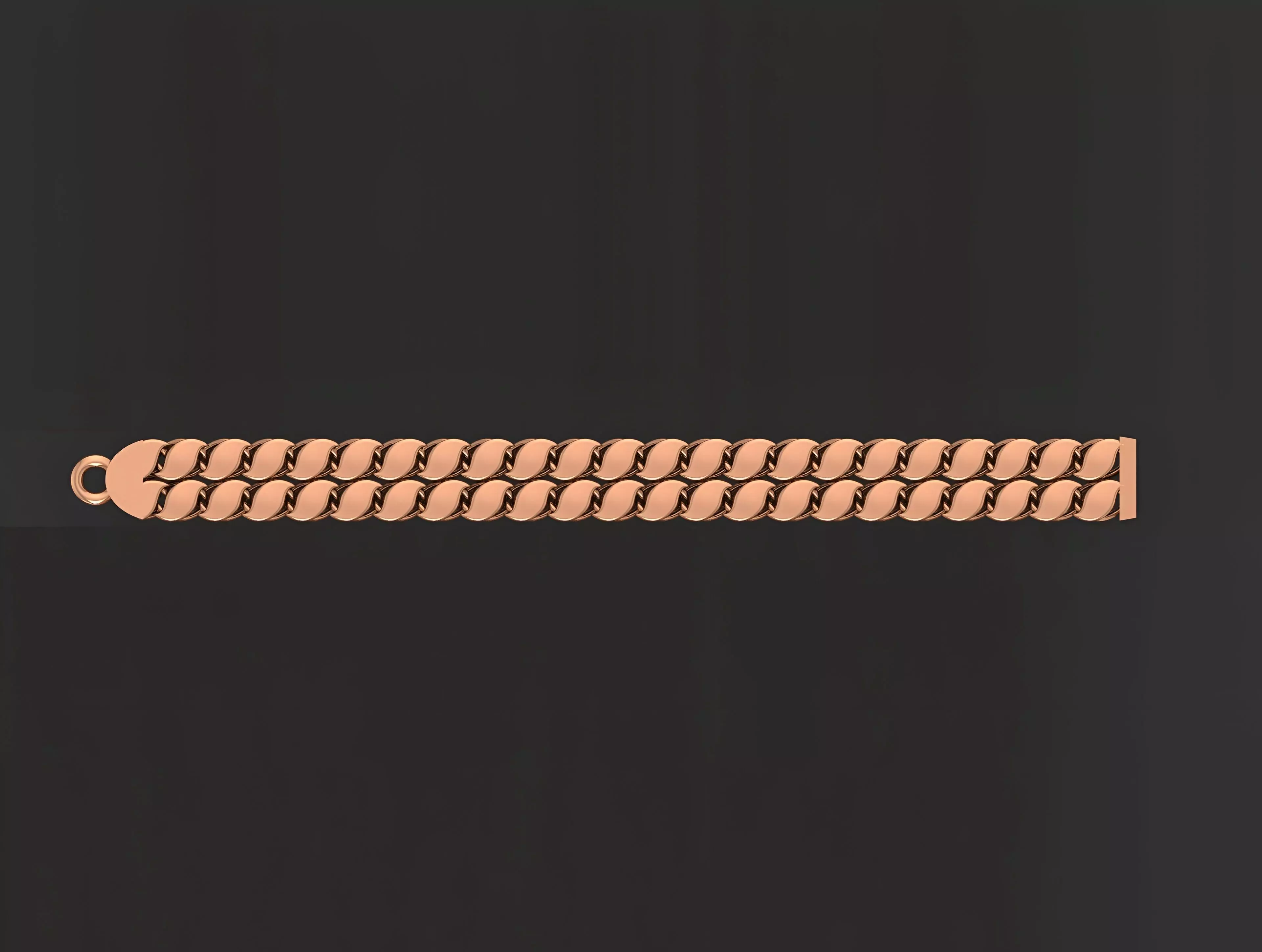 Gold Chain Bracelet 3D print model_0