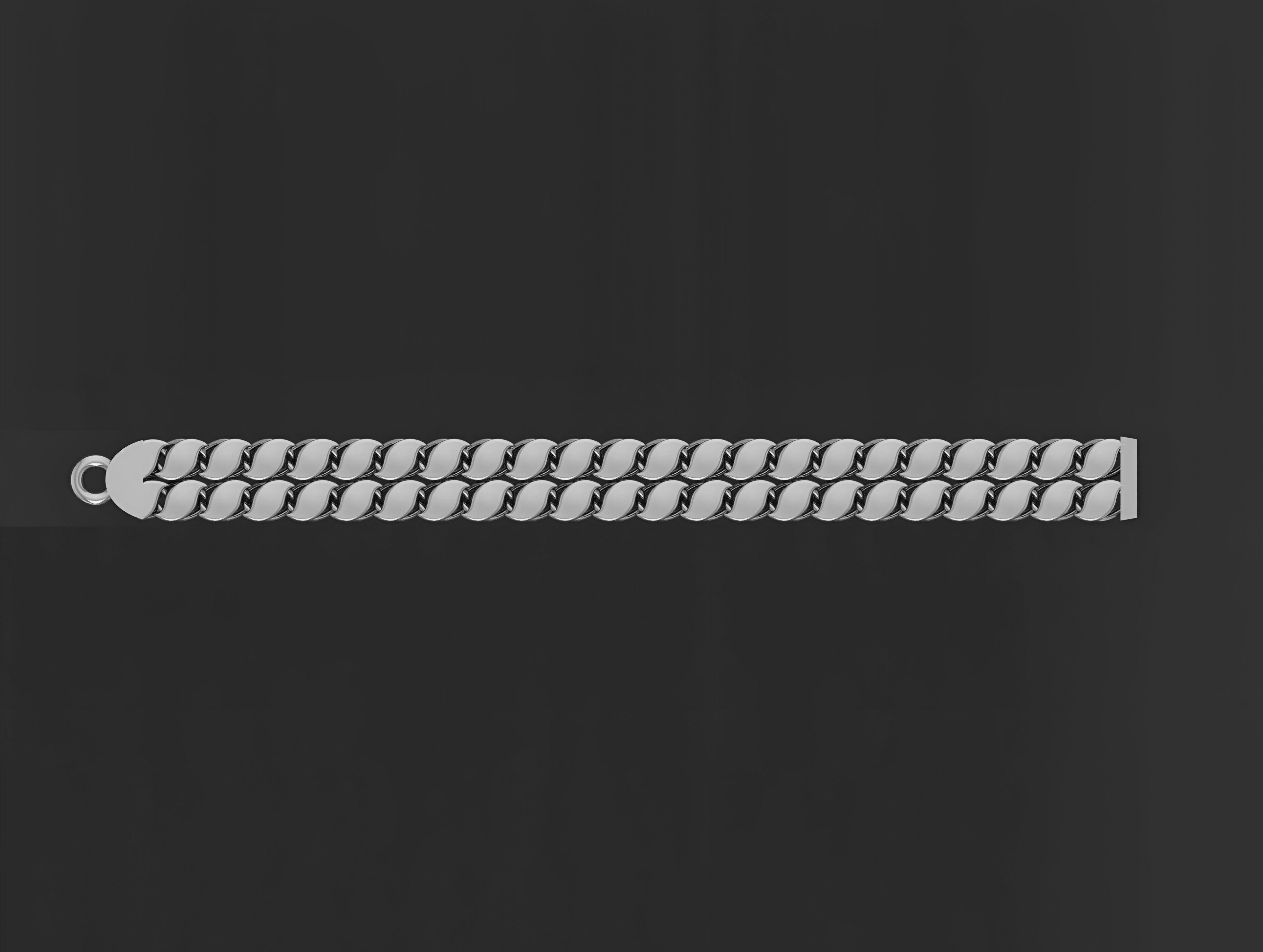 Gold Chain Bracelet 3D print model_6