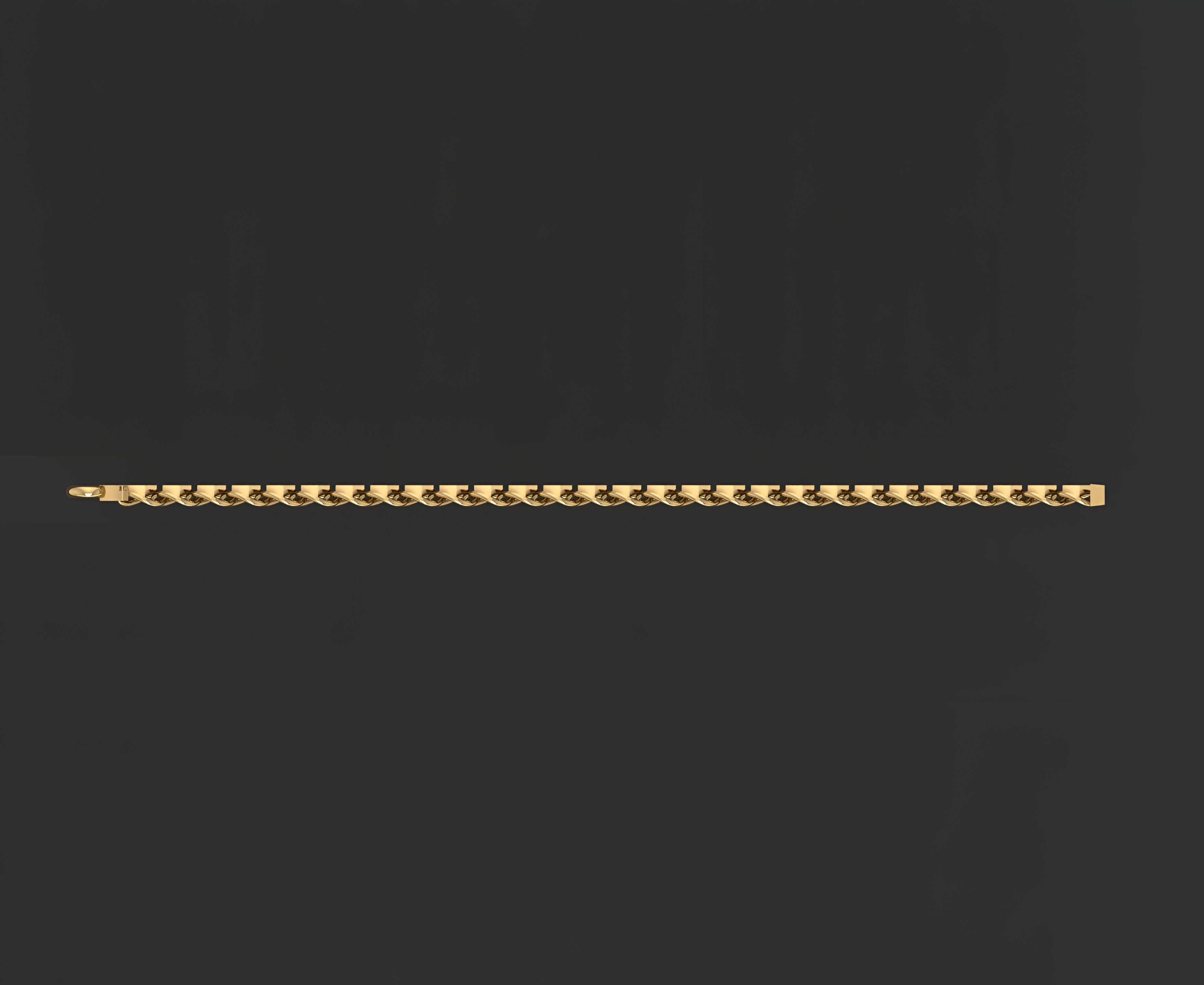 Gold Chain Bracelet 3D print model_5