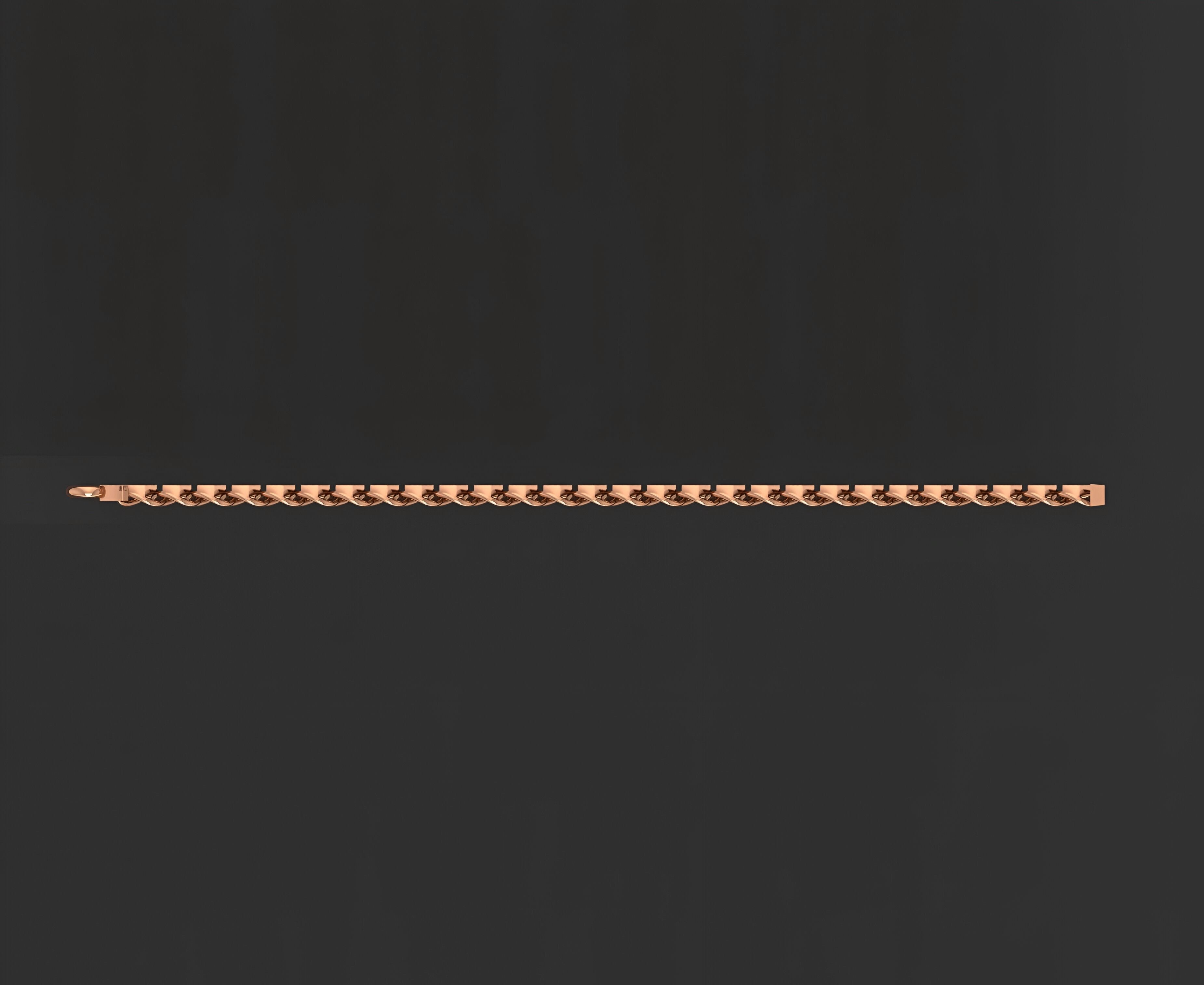 Gold Chain Bracelet 3D print model_4