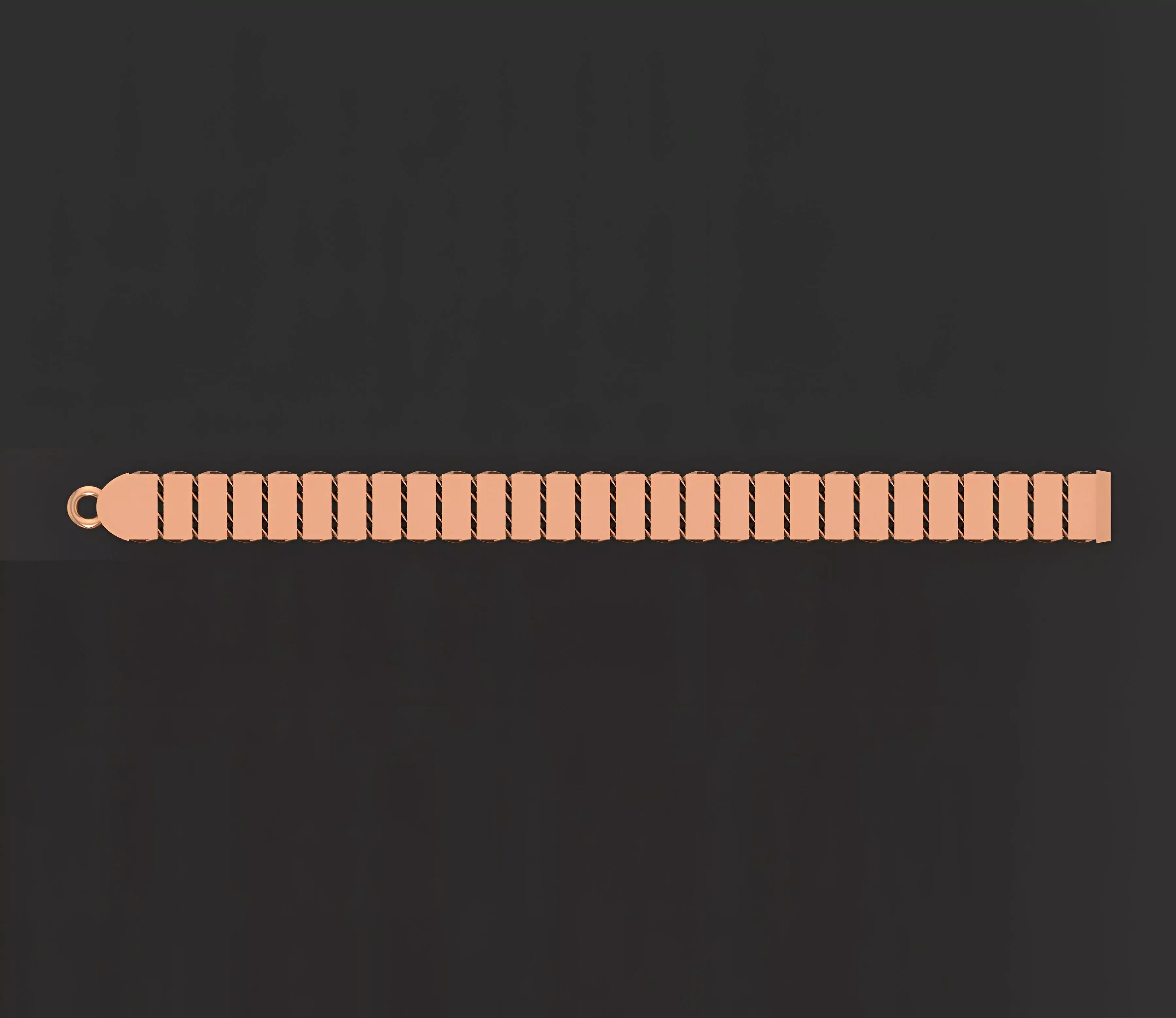 Gold Chain Bracelet 3D print model_0