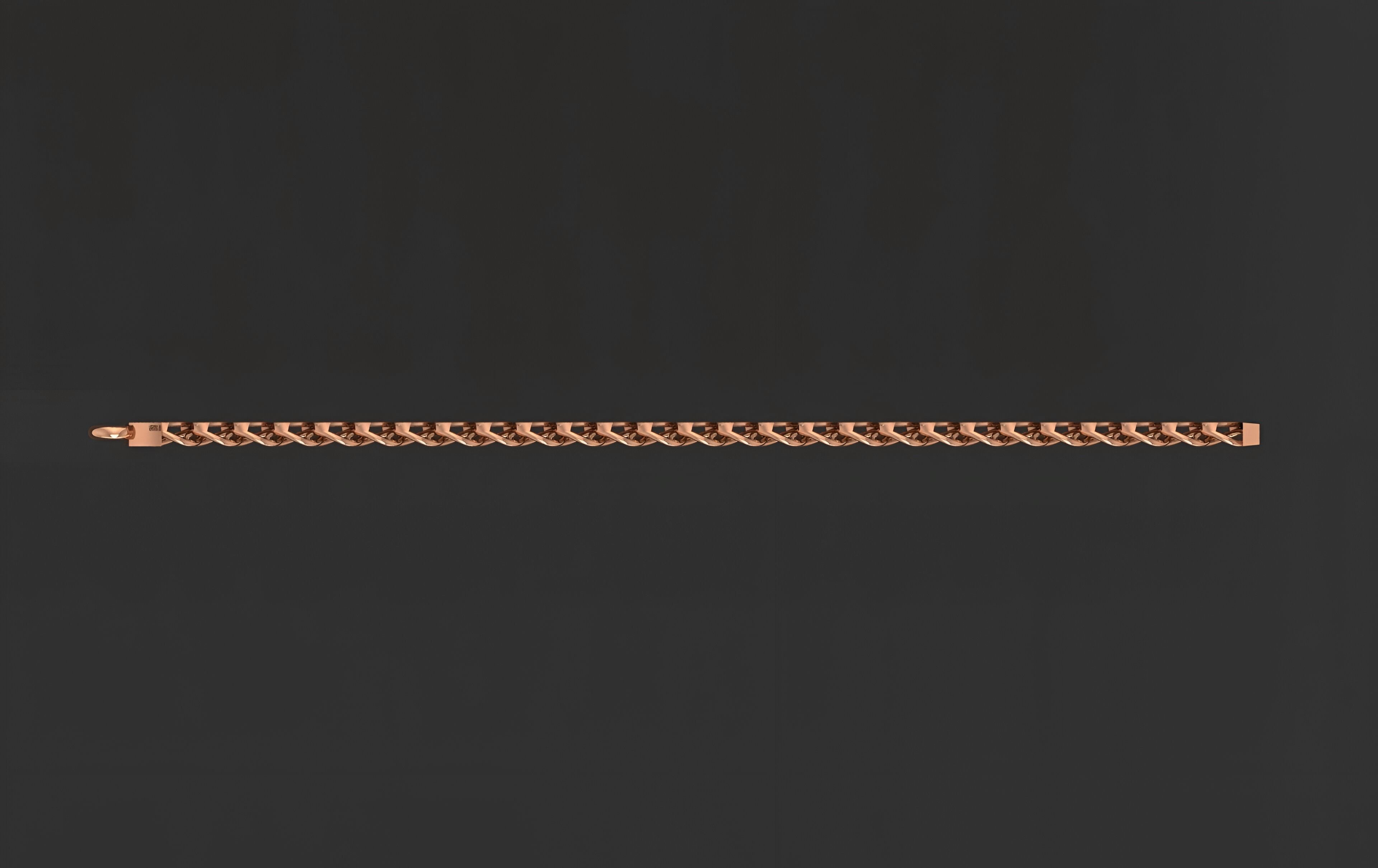 Gold Chain Bracelet 3D print model_1