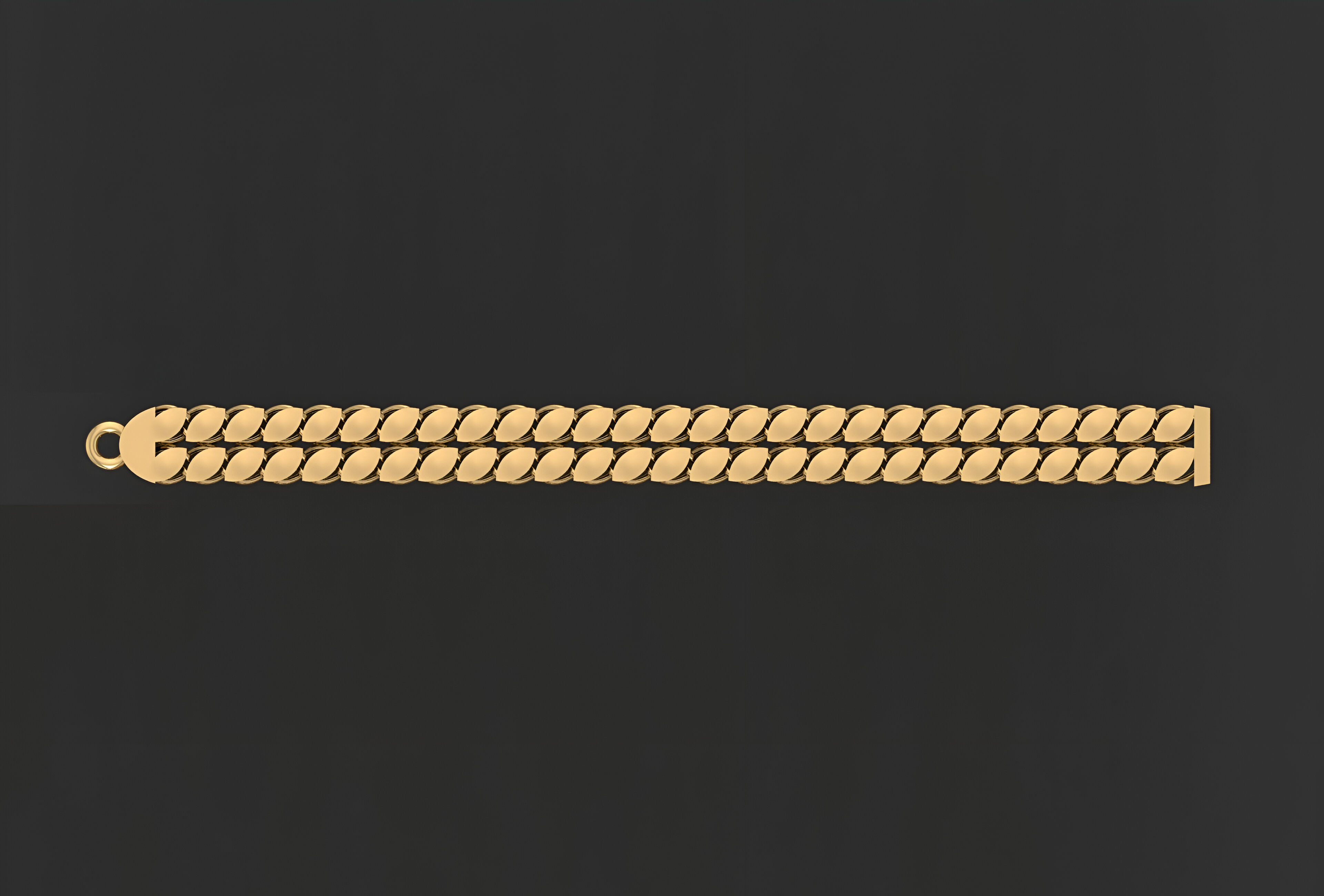 Gold Chain Bracelet 3D print model_2