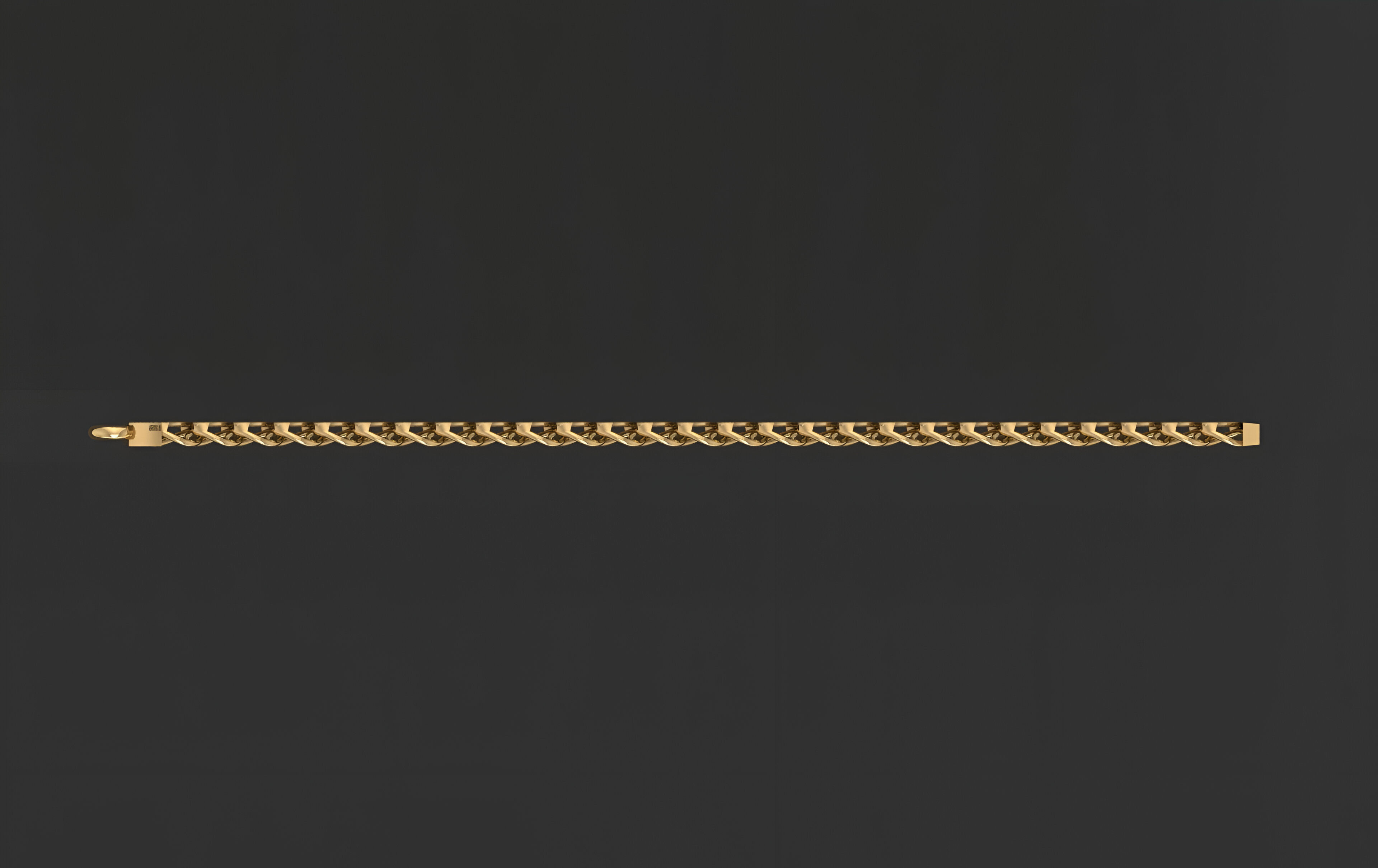 Gold Chain Bracelet 3D print model_5