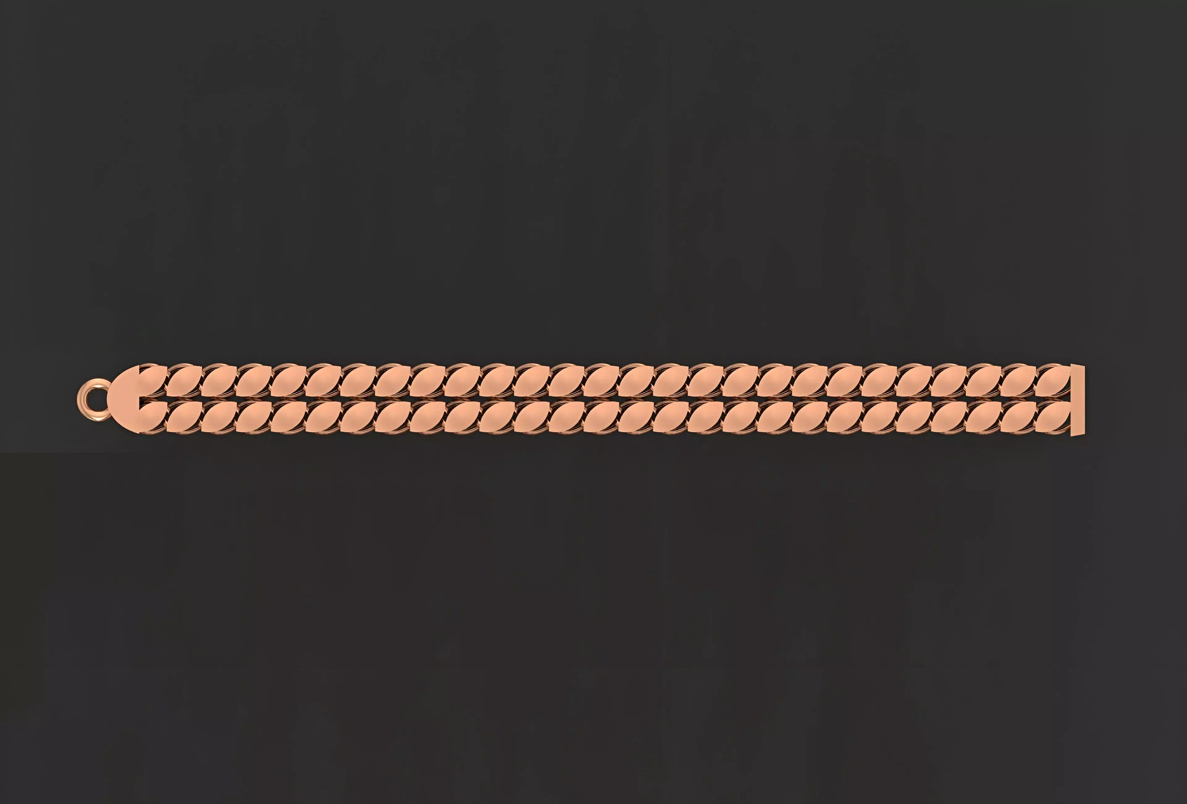 Gold Chain Bracelet 3D print model_0