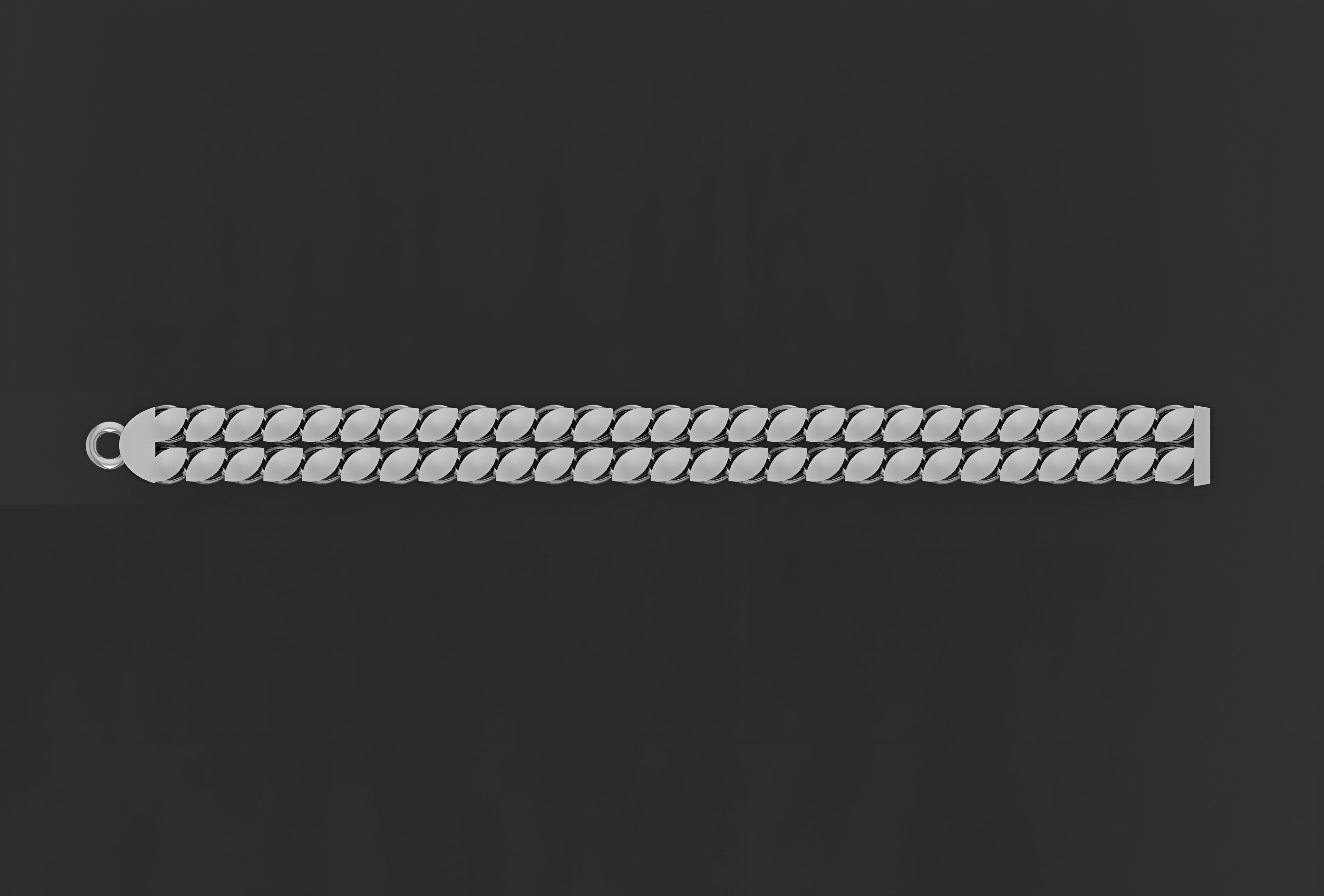 Gold Chain Bracelet 3D print model_6