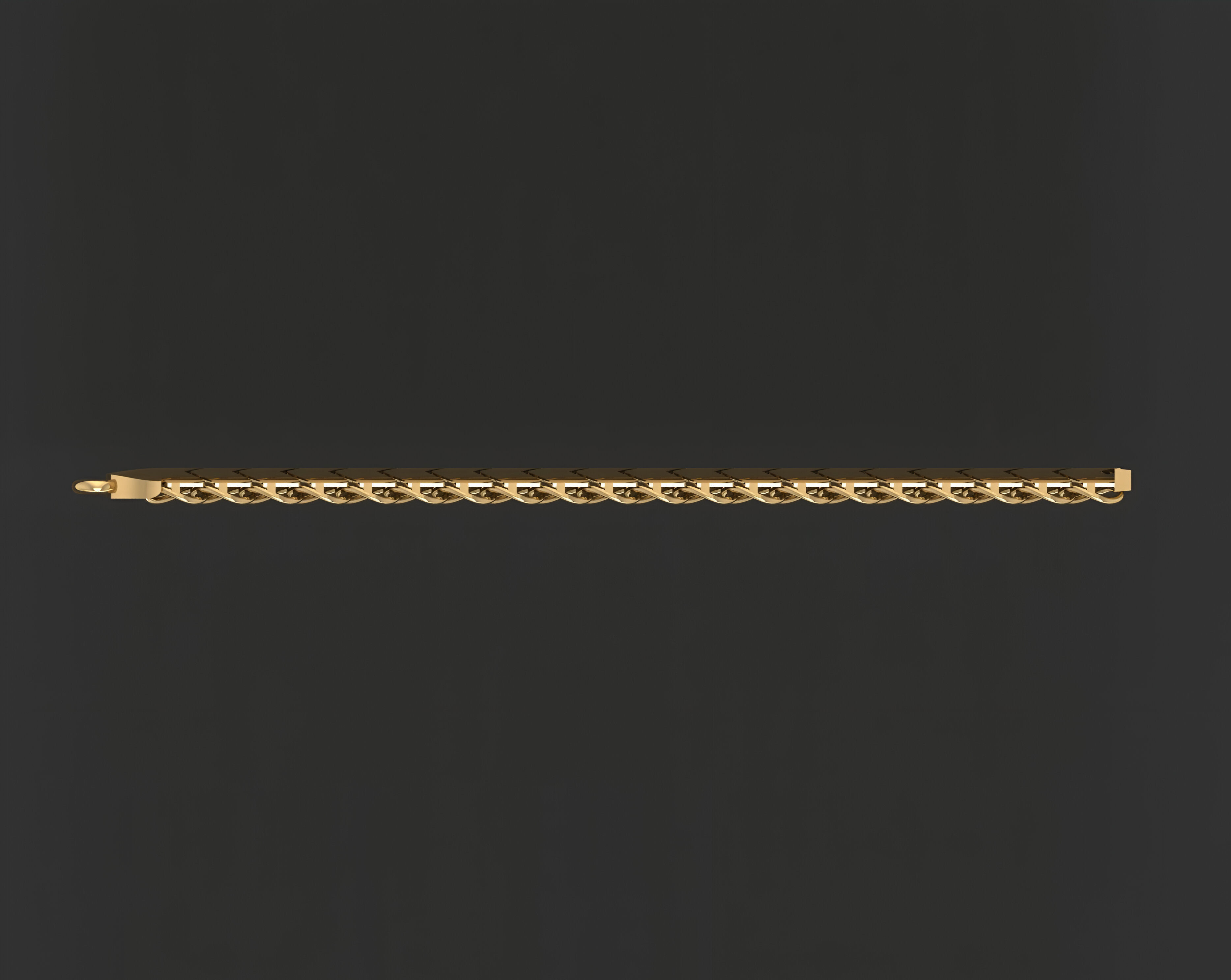 Gold Chain Bracelet 3D print model_5
