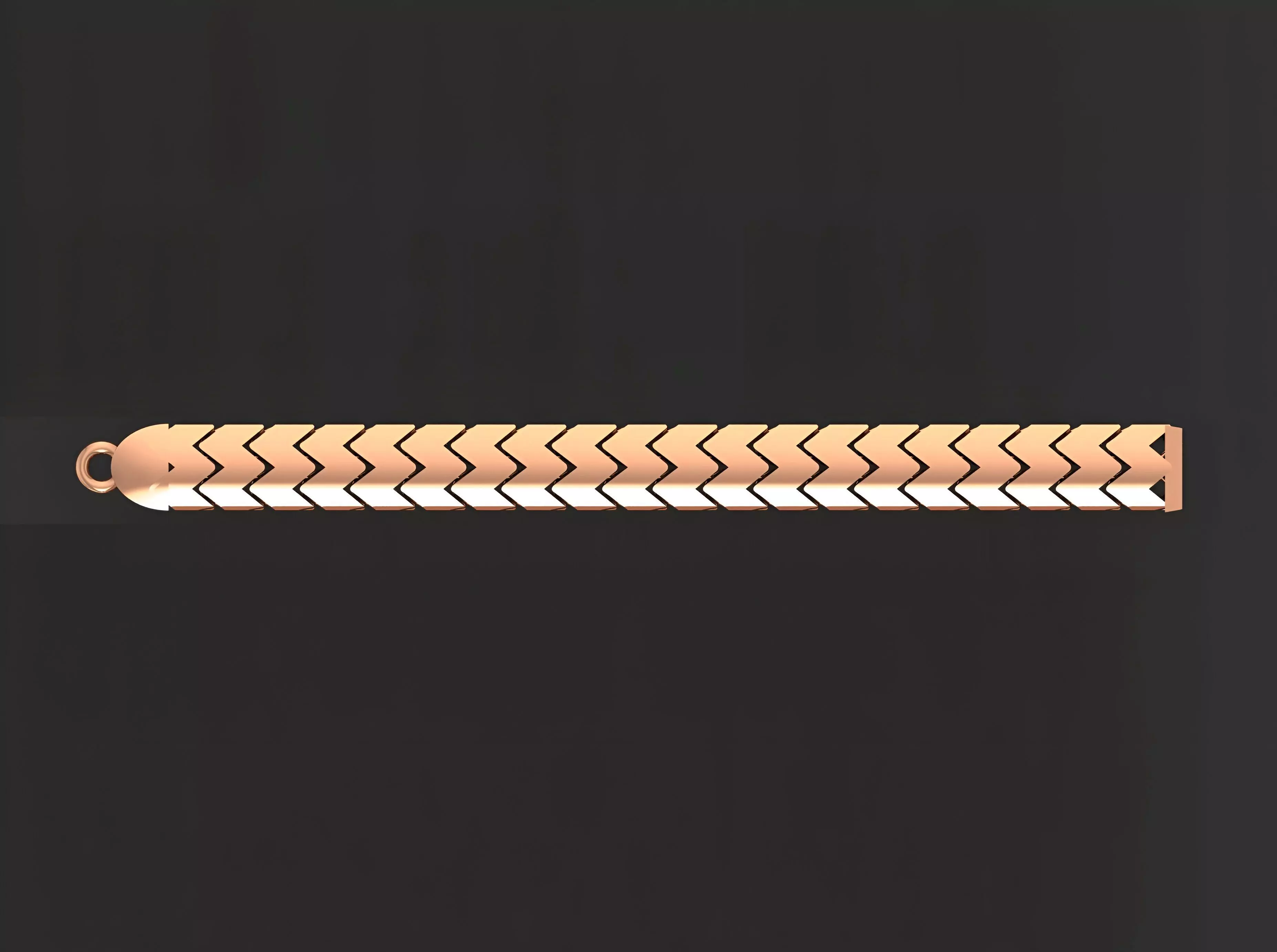 Gold Chain Bracelet 3D print model_0