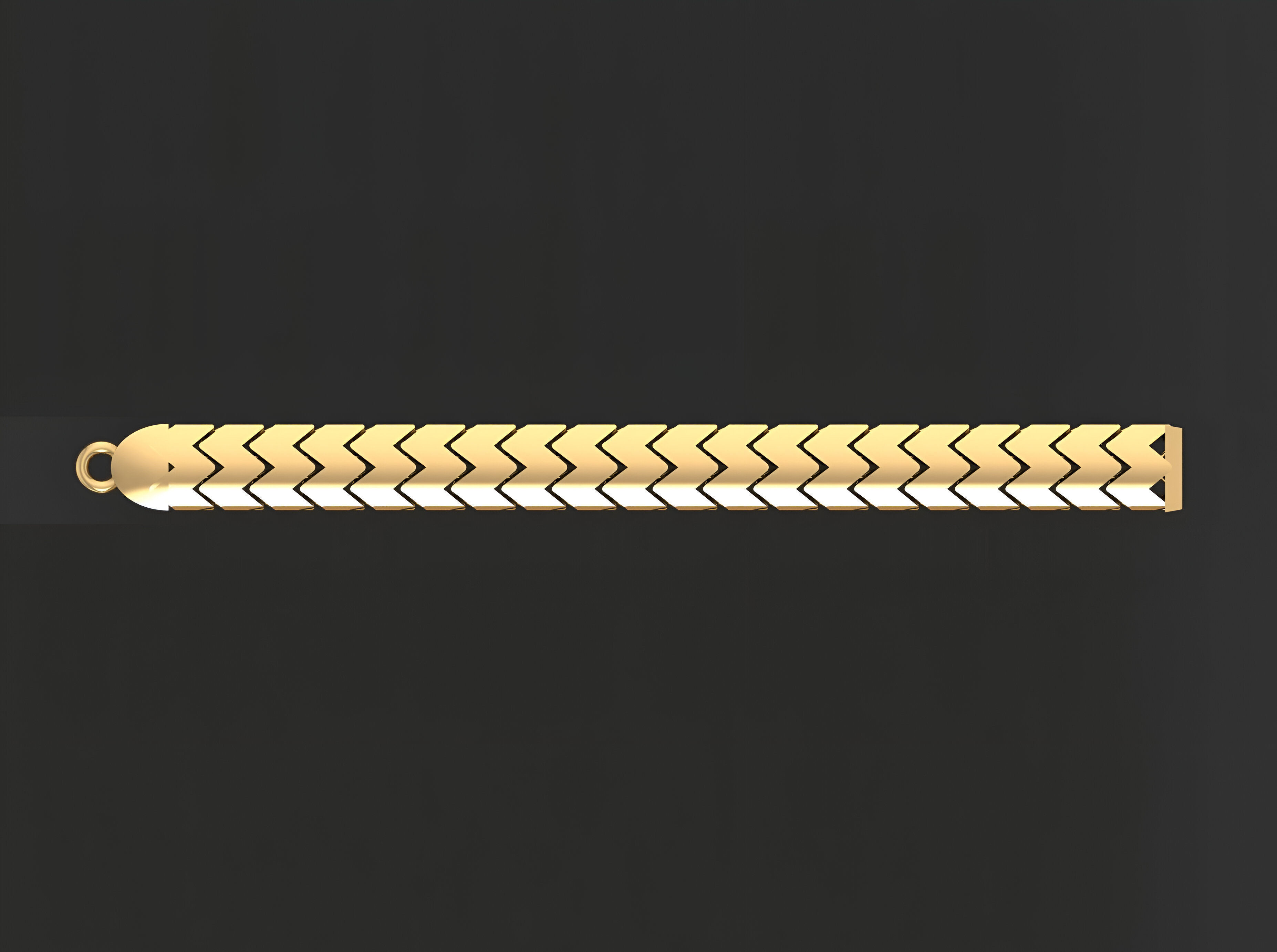Gold Chain Bracelet 3D print model_2