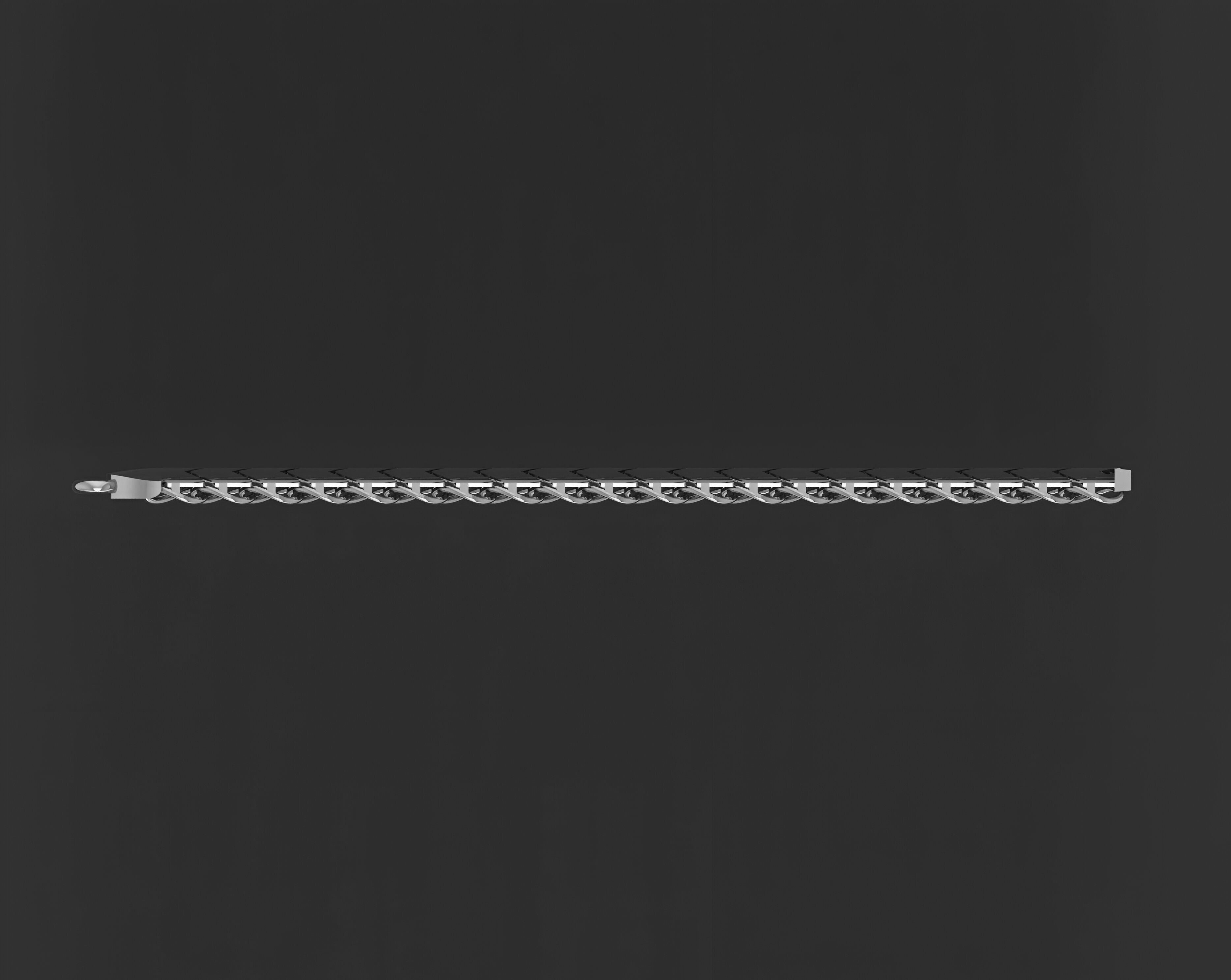 Gold Chain Bracelet 3D print model_4