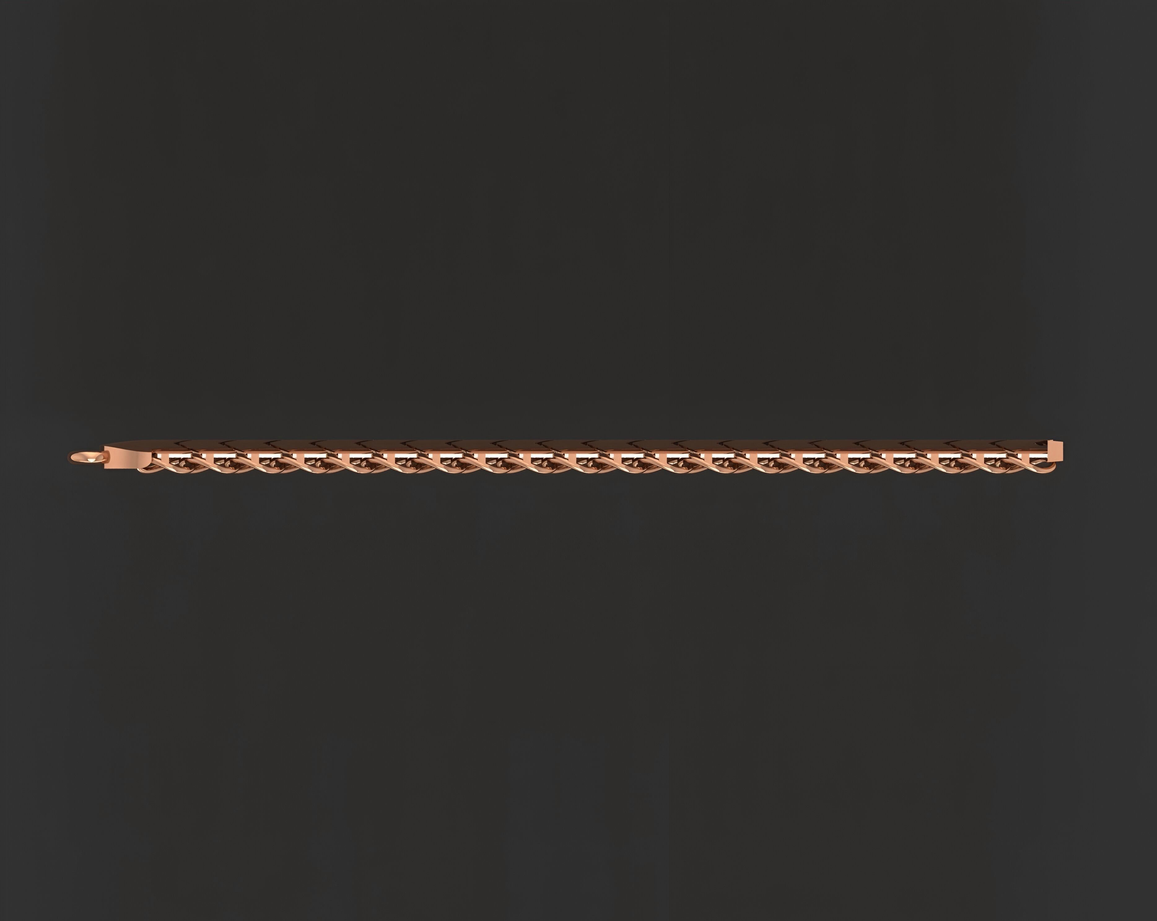 Gold Chain Bracelet 3D print model_1