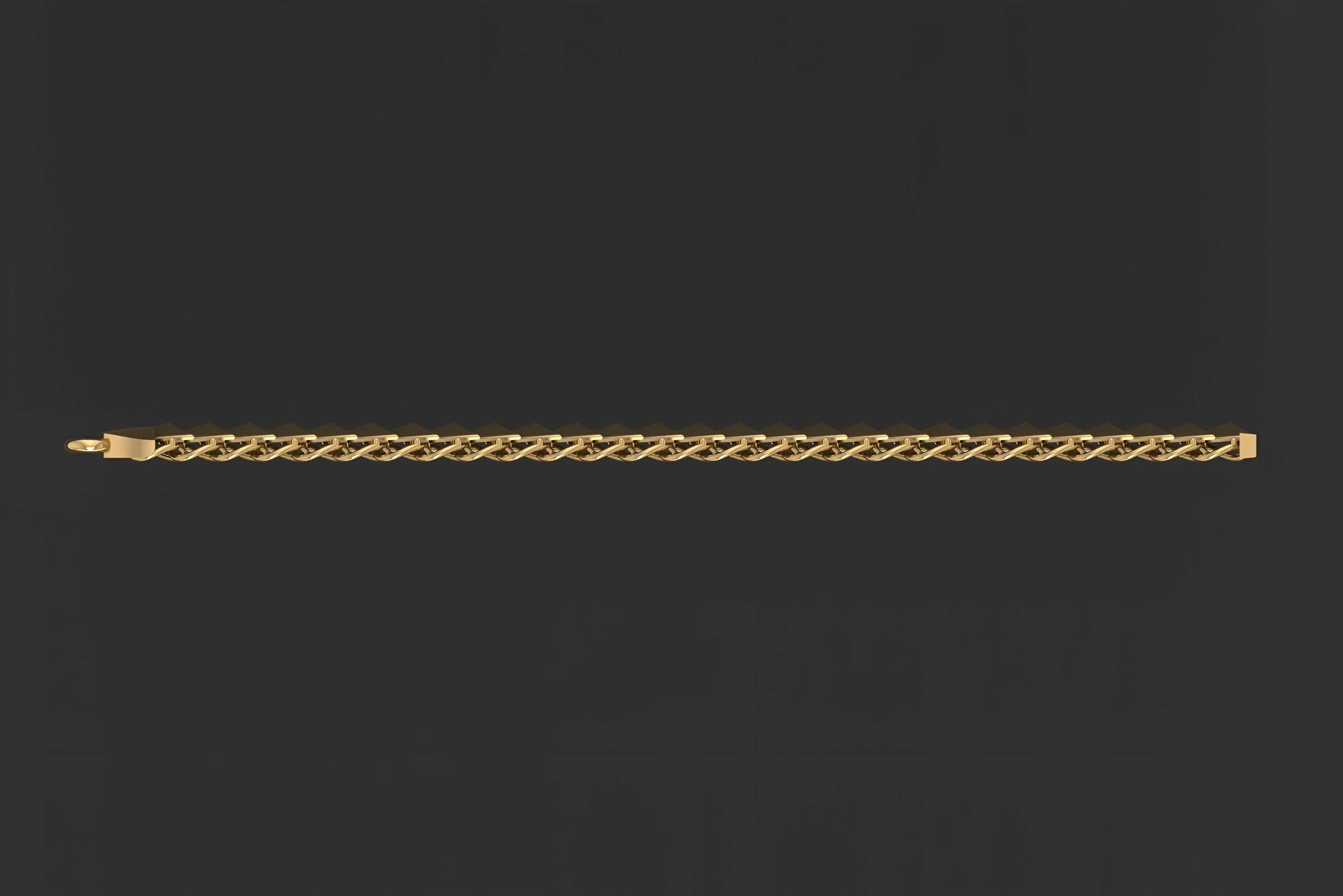 Gold Chain Bracelet 3D print model_5