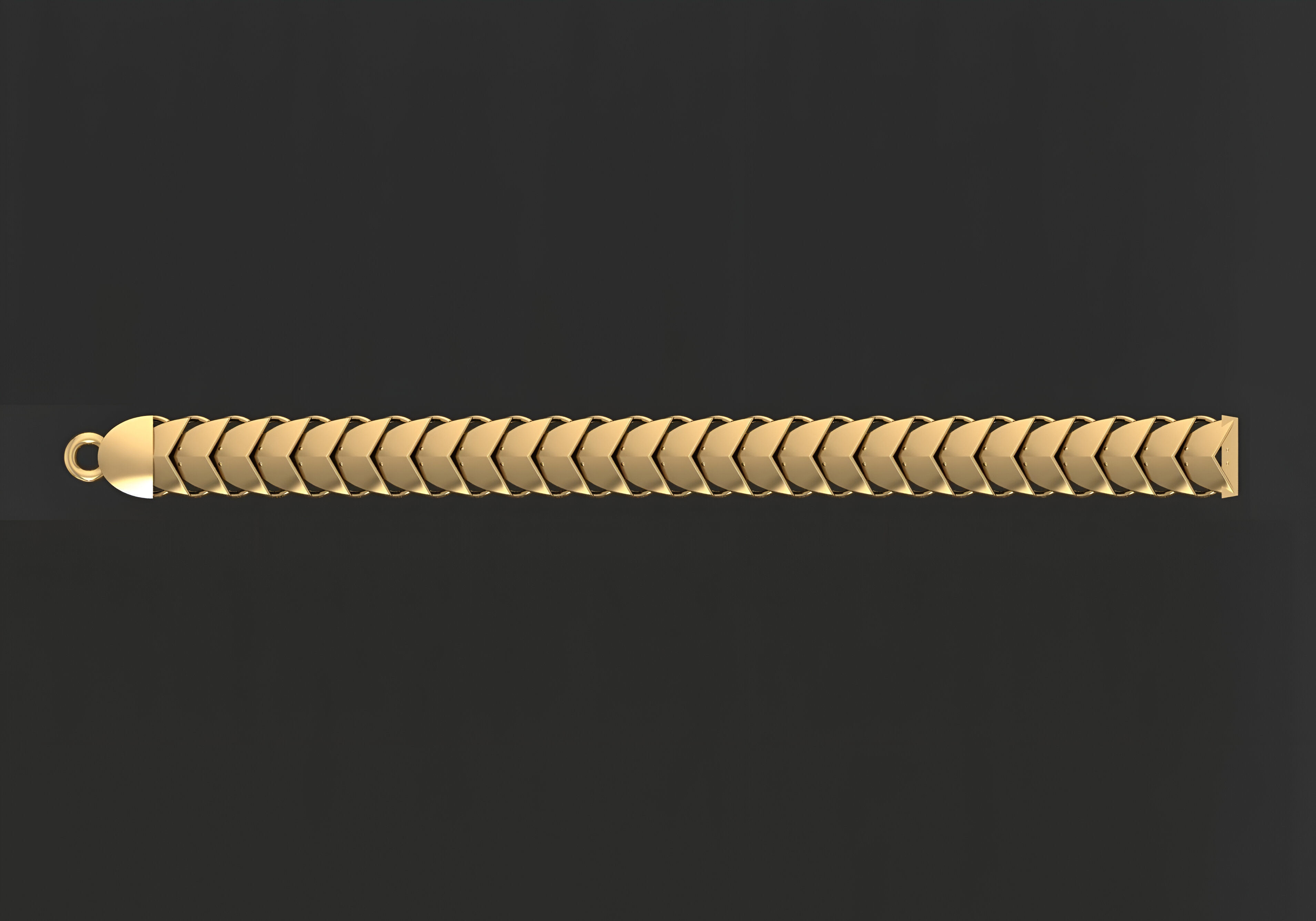 Gold Chain Bracelet 3D print model_2