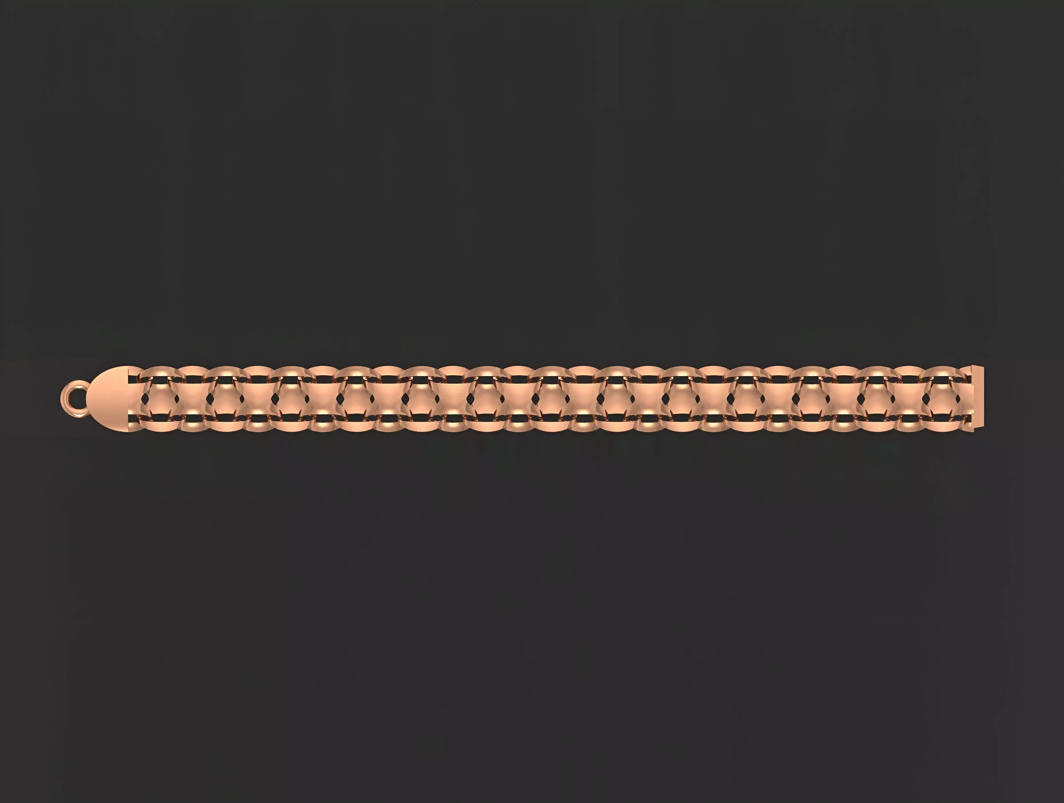 Gold Chain Bracelet 3D print model_0