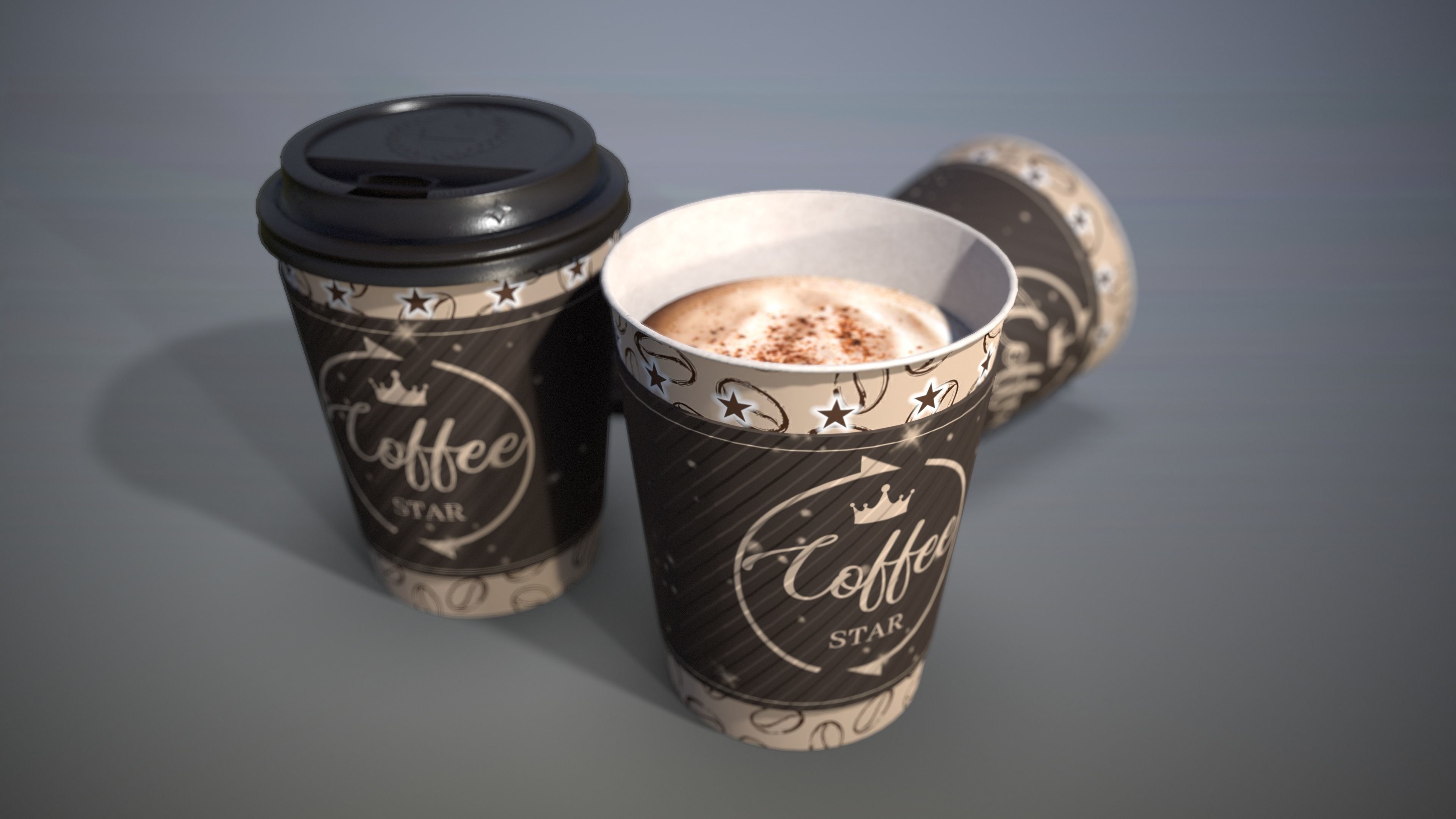 Coffee Cup Low-poly 3D model_3