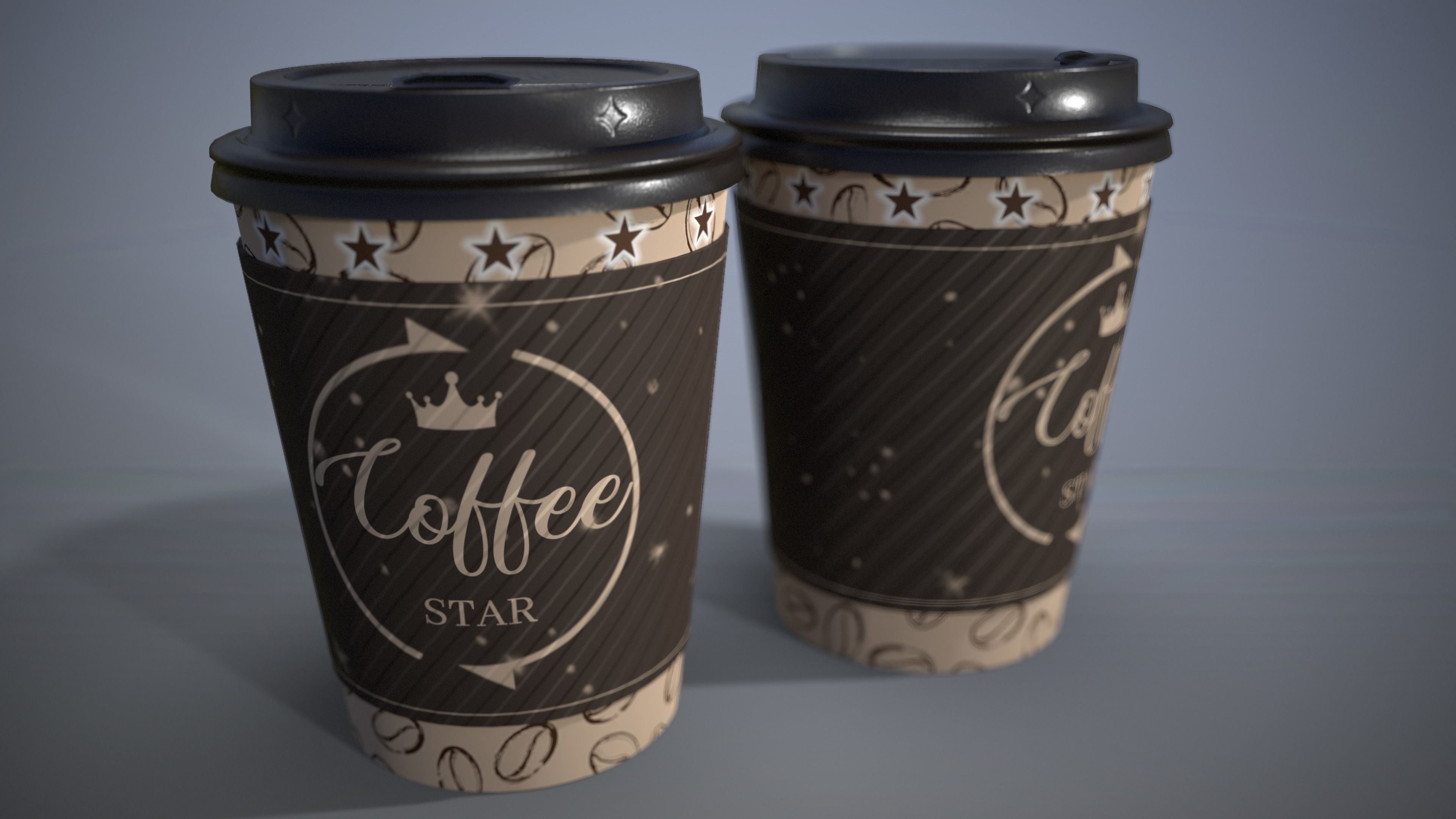 Coffee Cup Low-poly 3D model_7