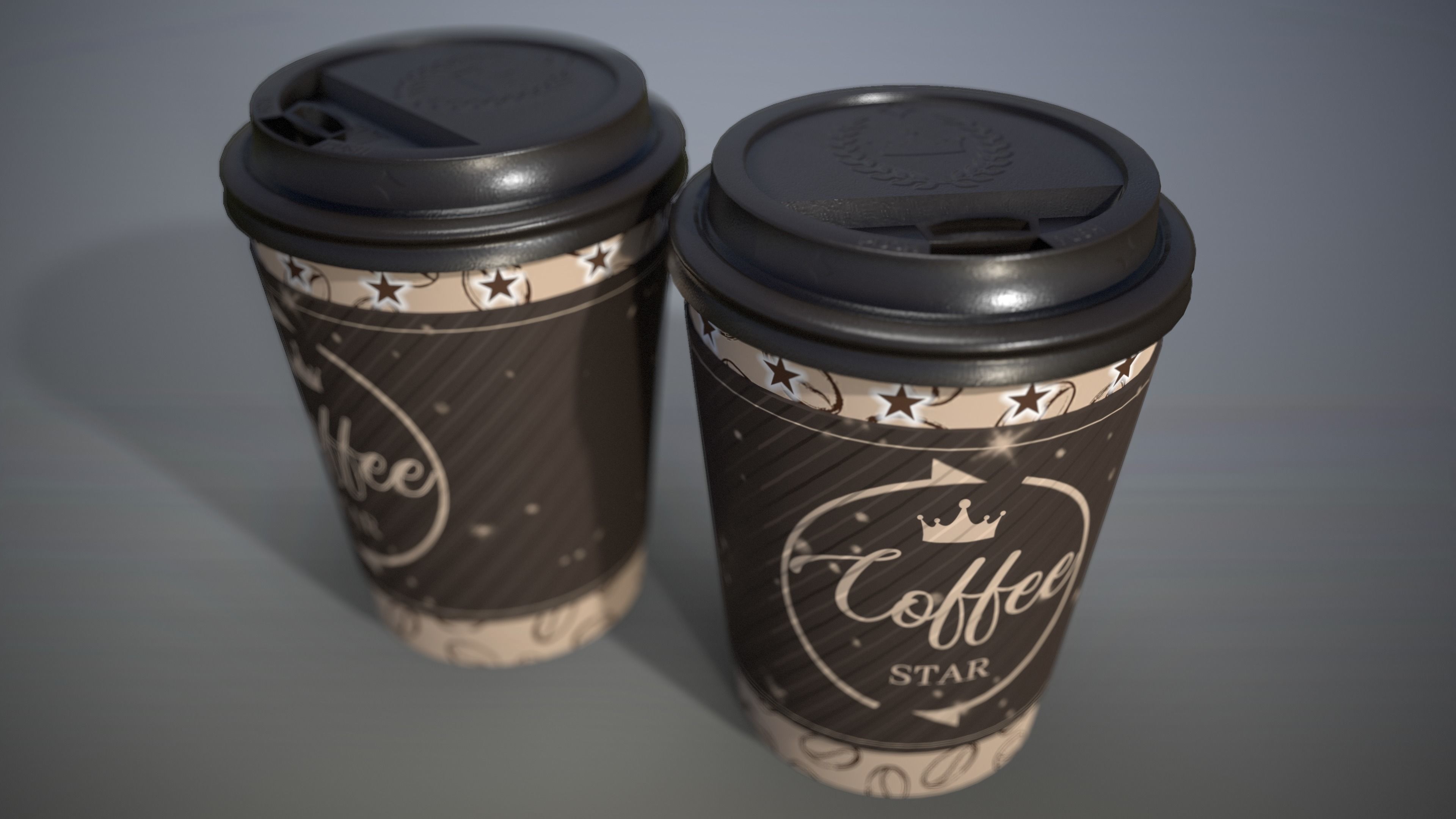 Coffee Cup Low-poly 3D model_8