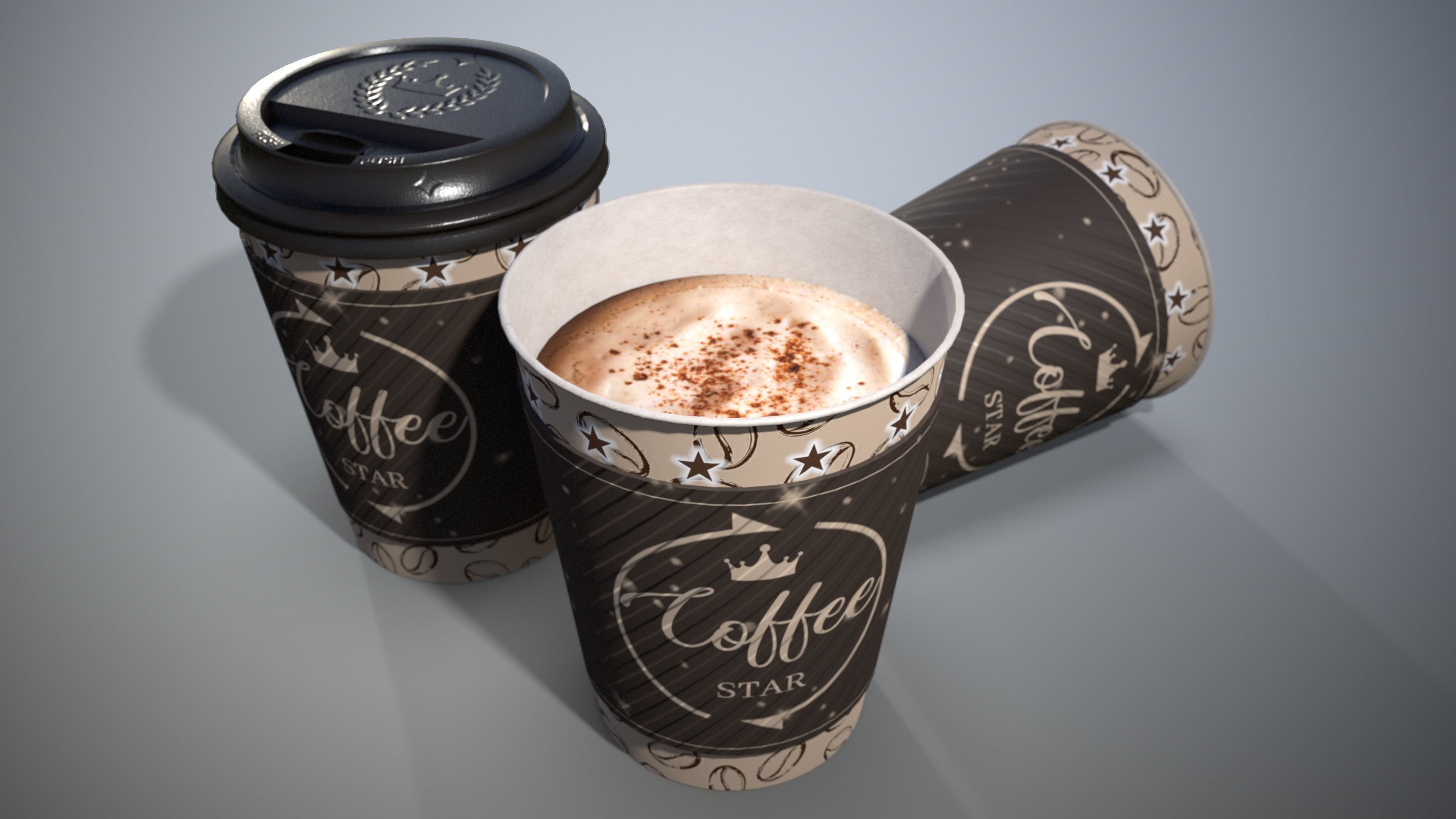 Coffee Cup Low-poly 3D model_6