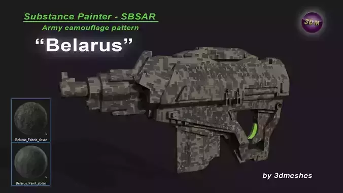 Belarus - Army Camouflage Pattern - SBSAR Material  3D model