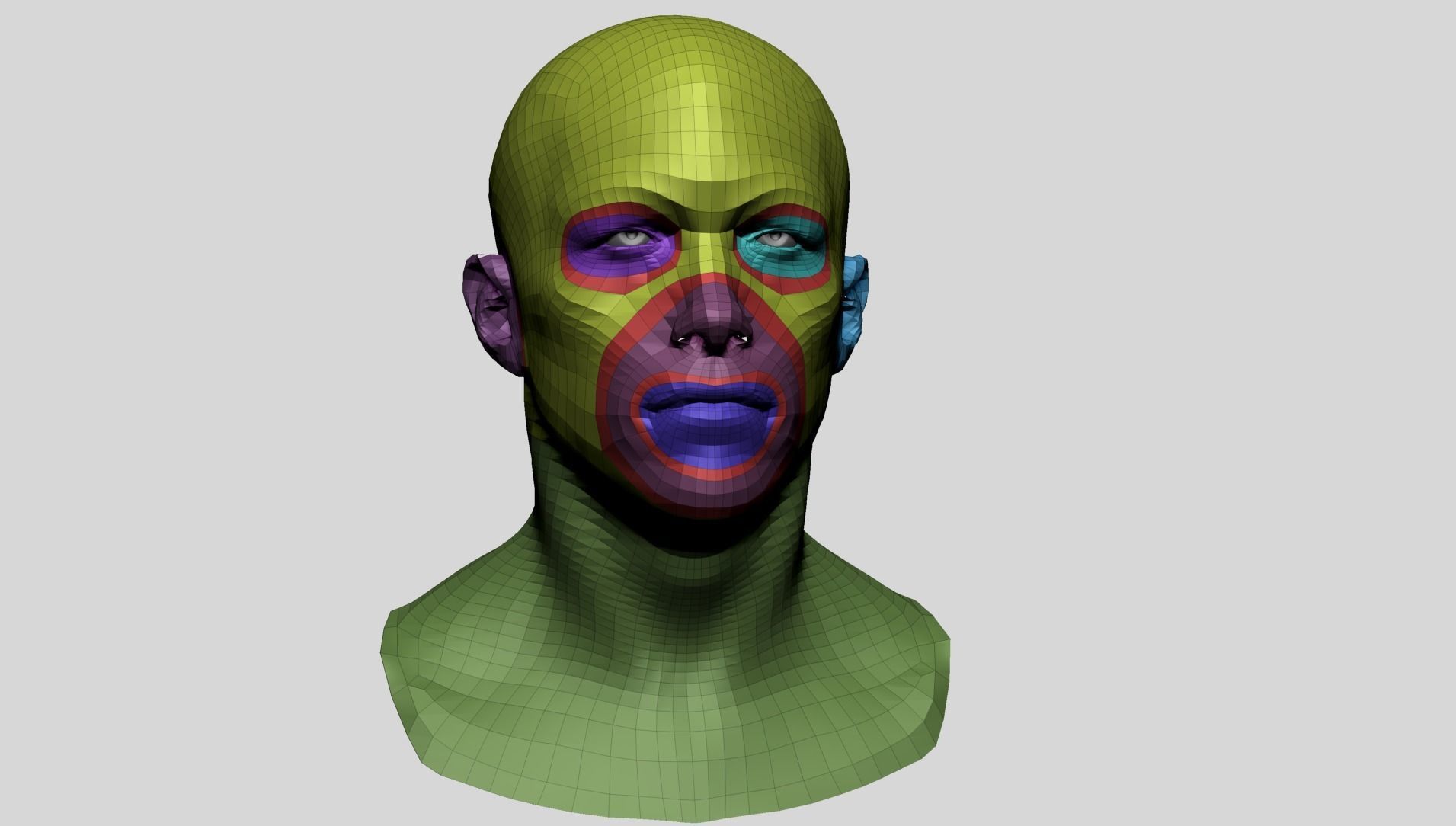 Male Head Basemesh E 3D model_2