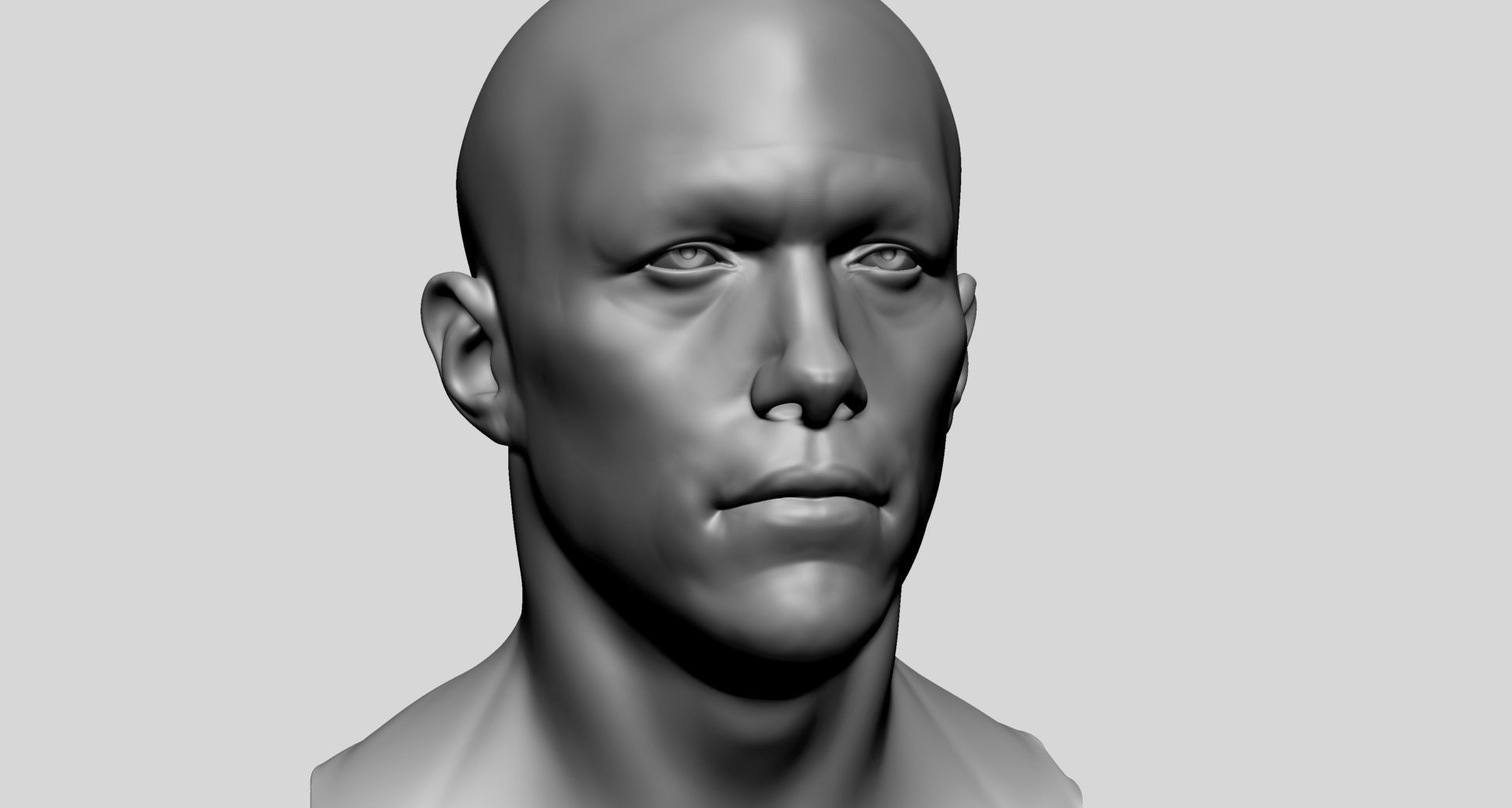 Male Head Basemesh E 3D model_9
