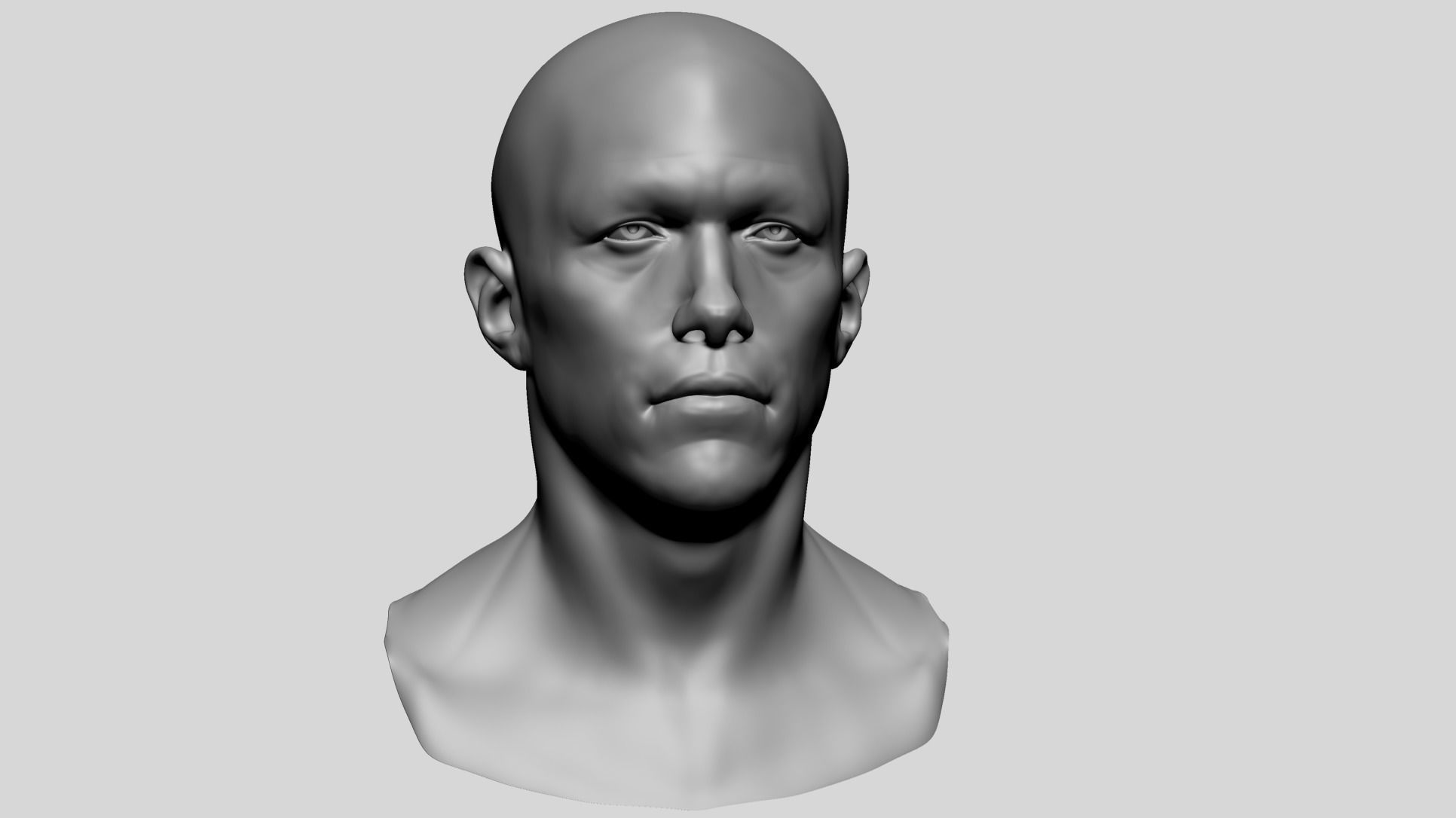 Male Head Basemesh E 3D model_1