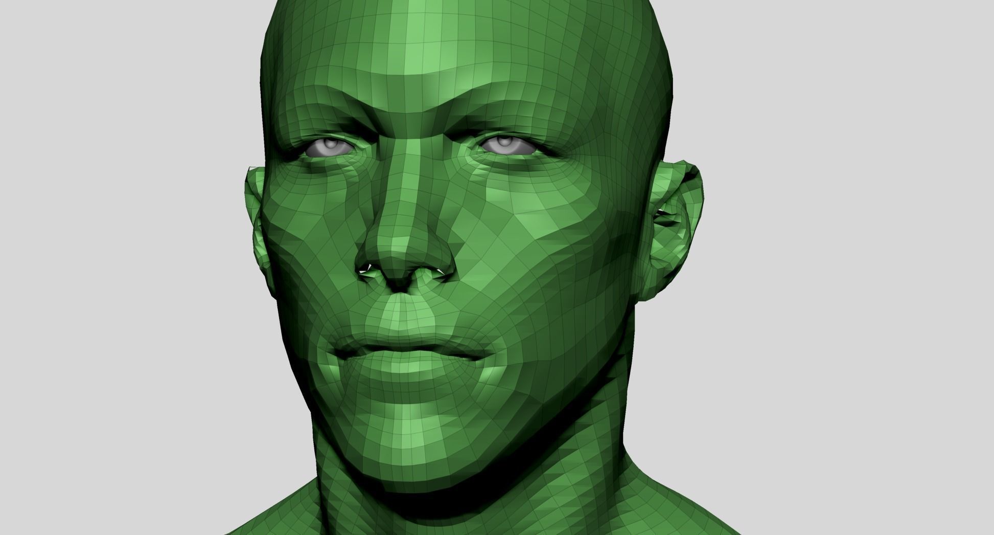 Male Head Basemesh E 3D model_12