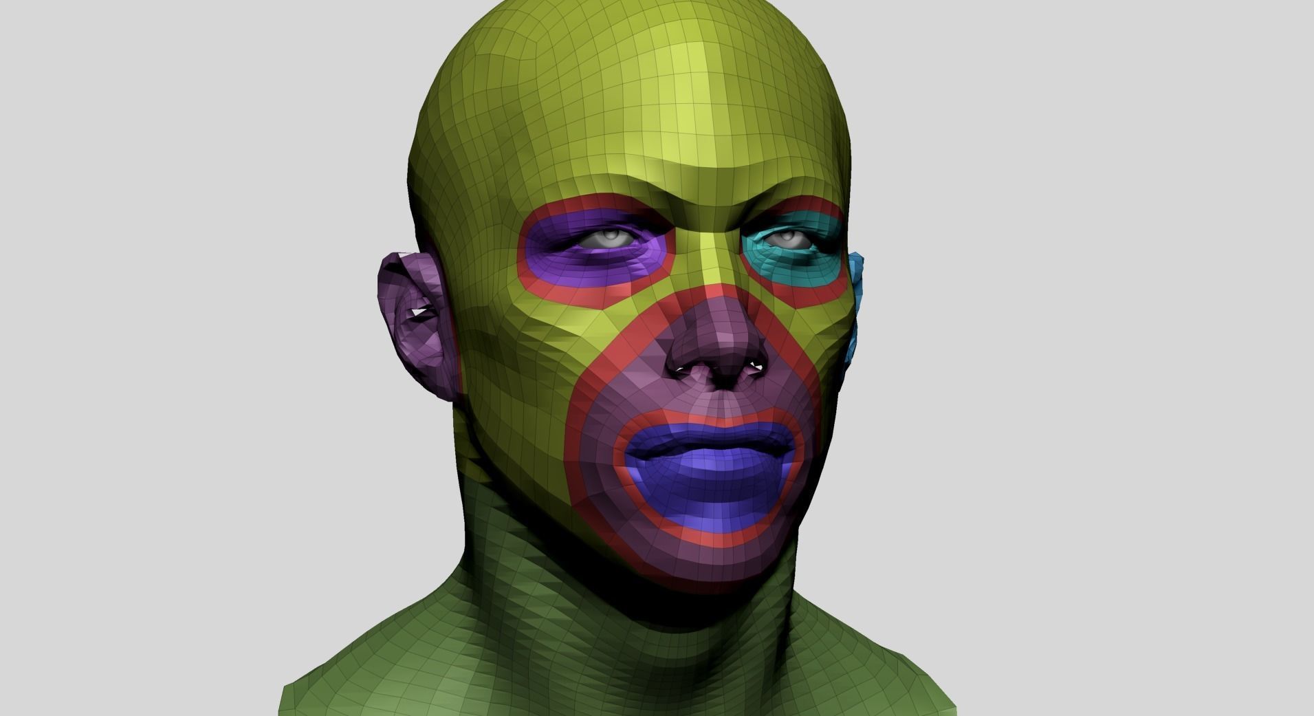 Male Head Basemesh E 3D model_10