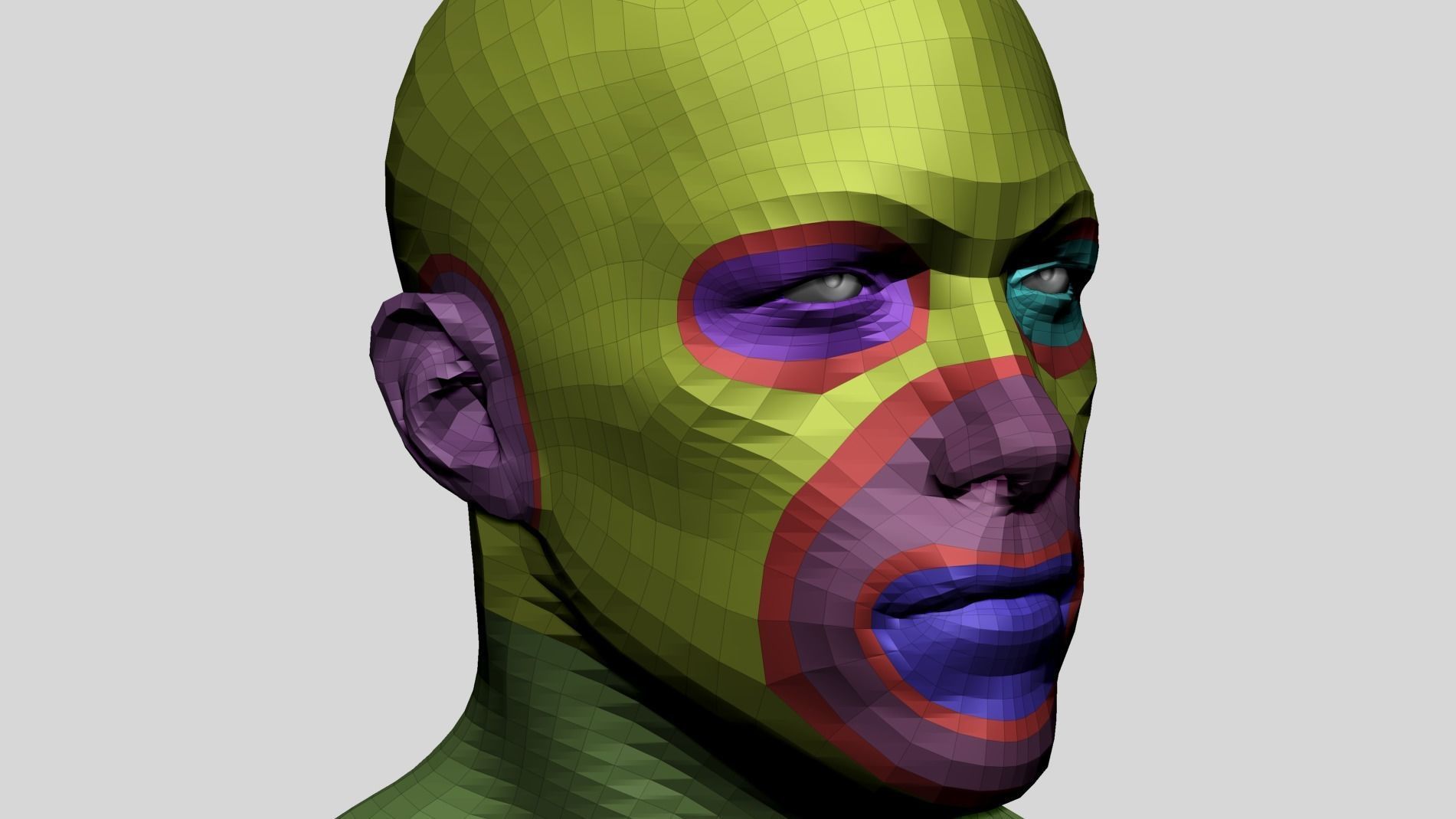 Male Head Basemesh E 3D model_11