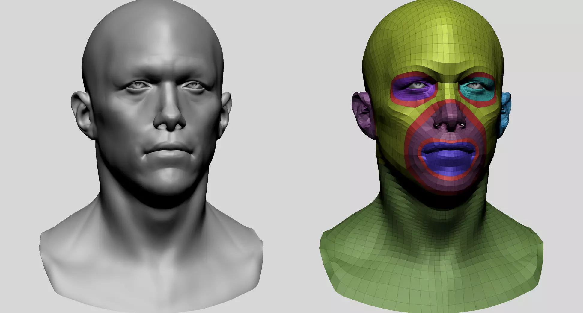 Male Head Basemesh E 3D model_0