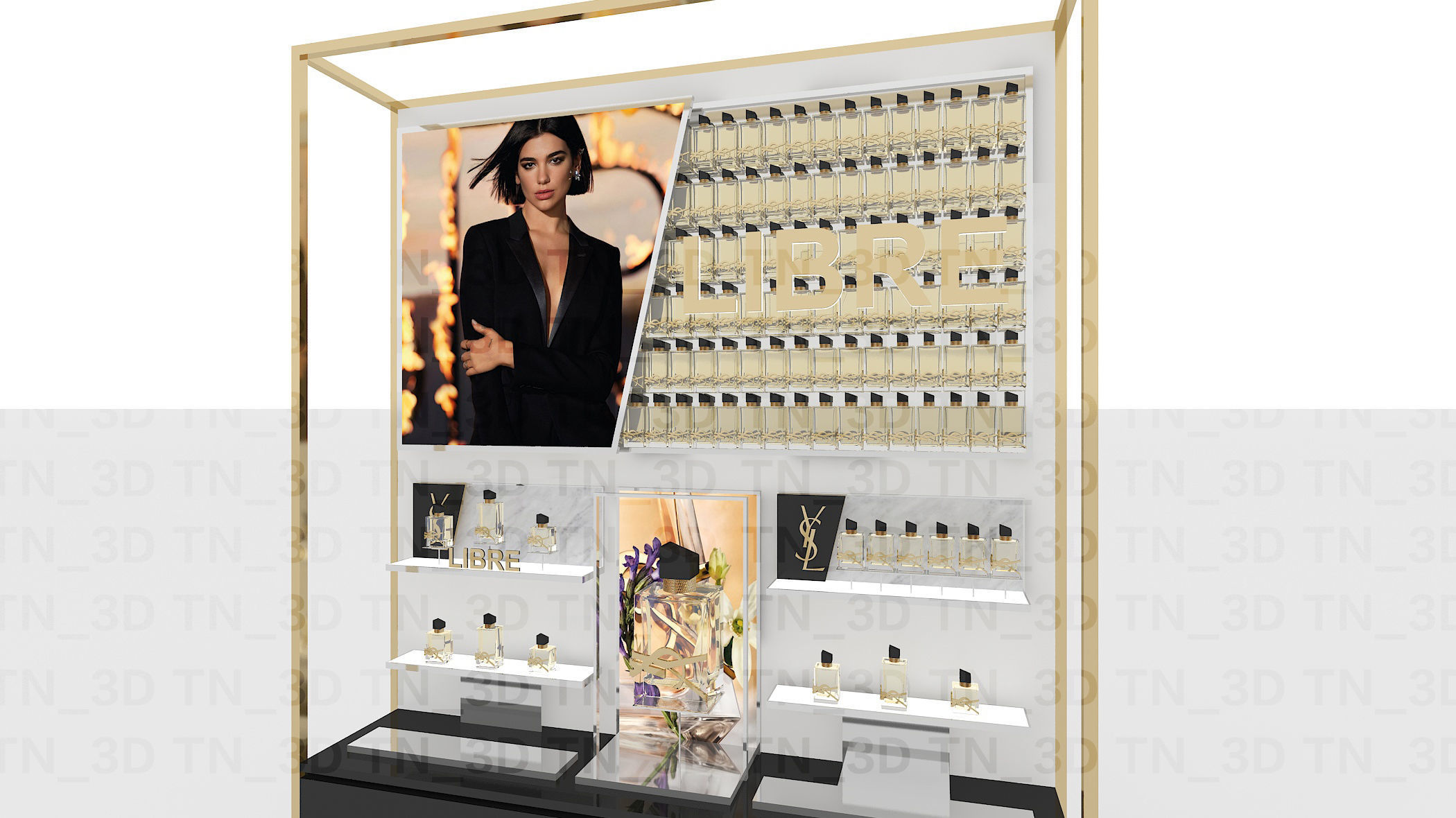 YSL perfume wall 3D model_1