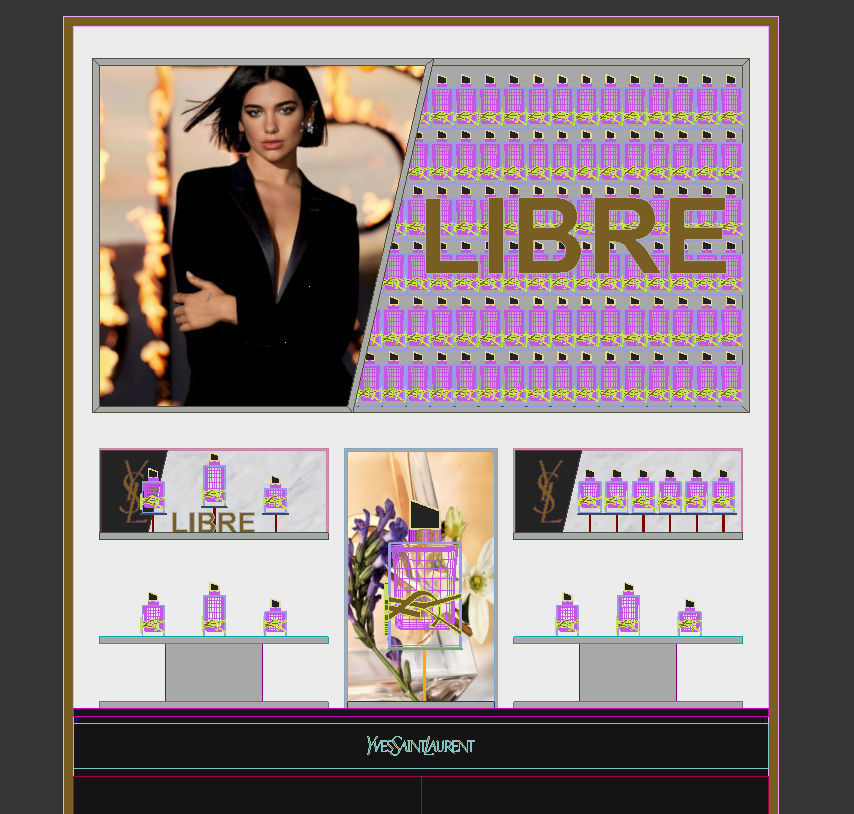 YSL perfume wall 3D model_2