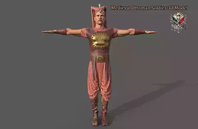 Medieval Ottoman Soldier 3d Model Low-poly 3D model