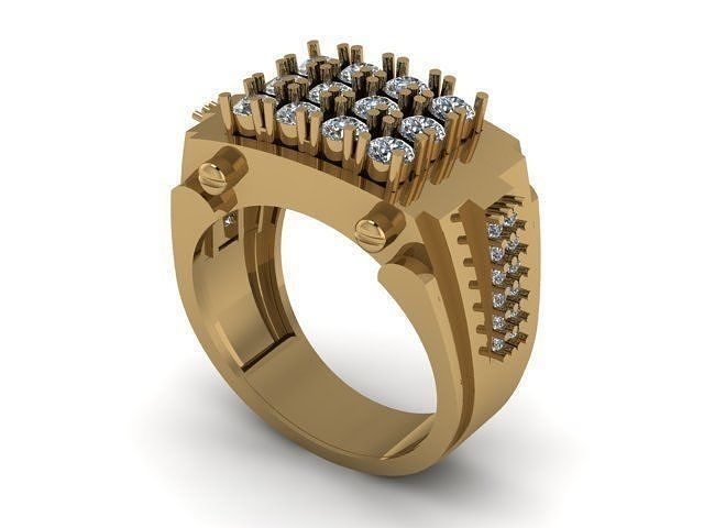 man rings for daimonds 3D print model