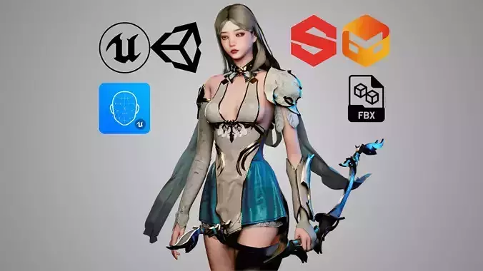 Archer Girl - GameReady Low-poly 3D model