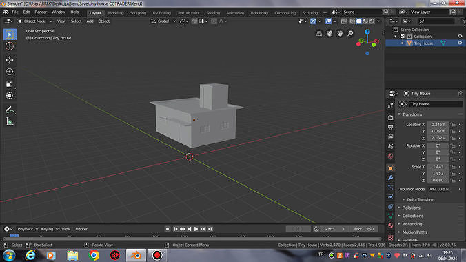 TinyHouse Low-poly 3D model