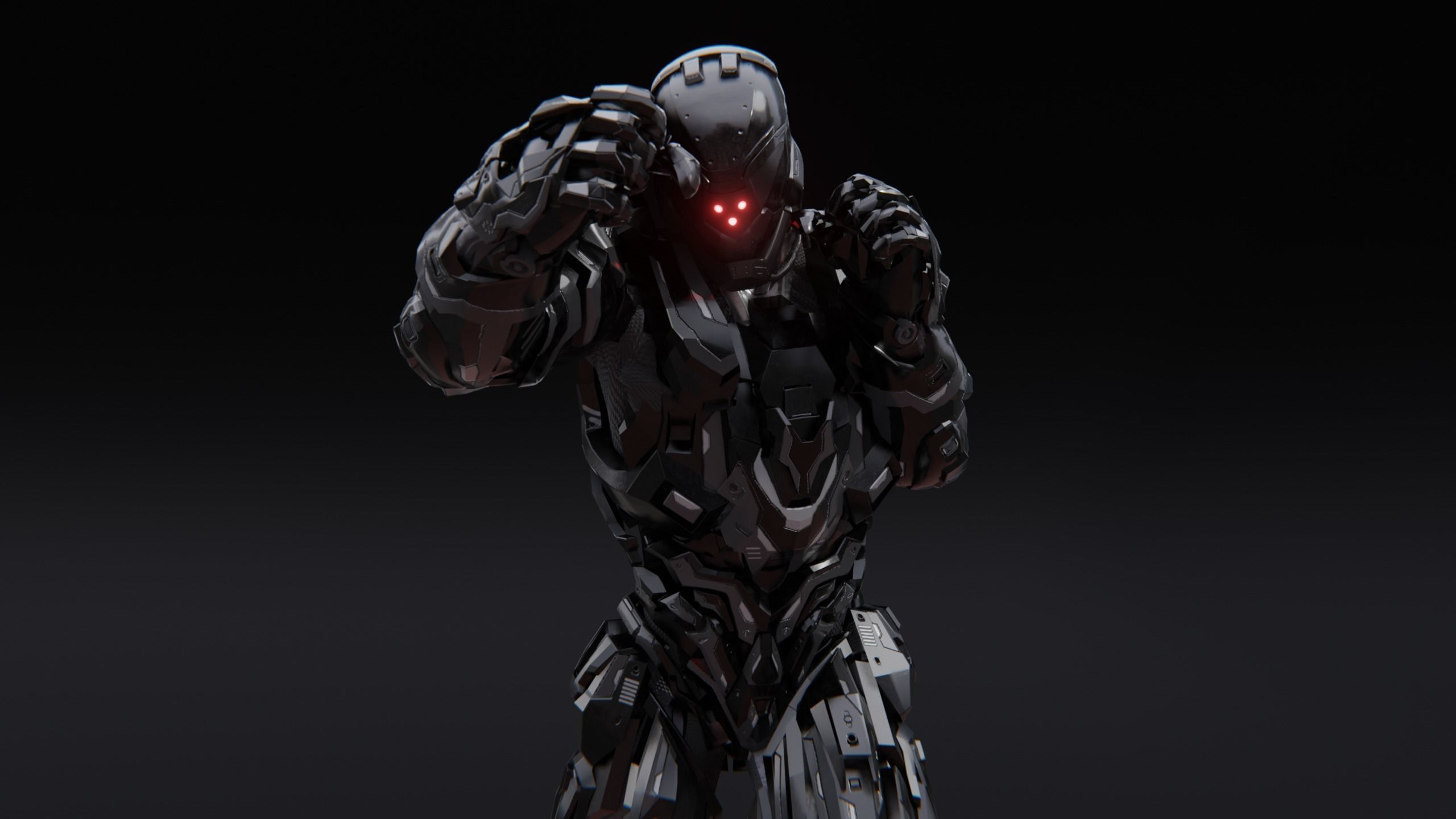 Sci-Fi Robotic Character Low-poly 3D model_14