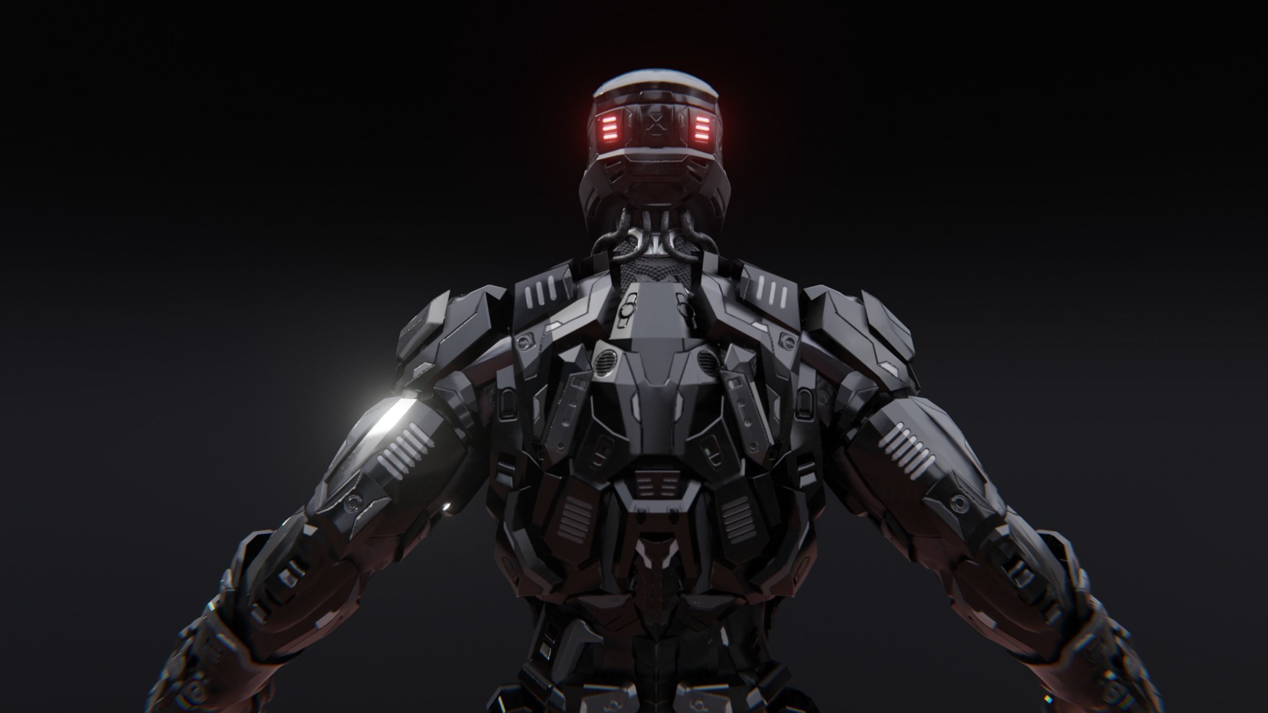 Sci-Fi Robotic Character Low-poly 3D model_40