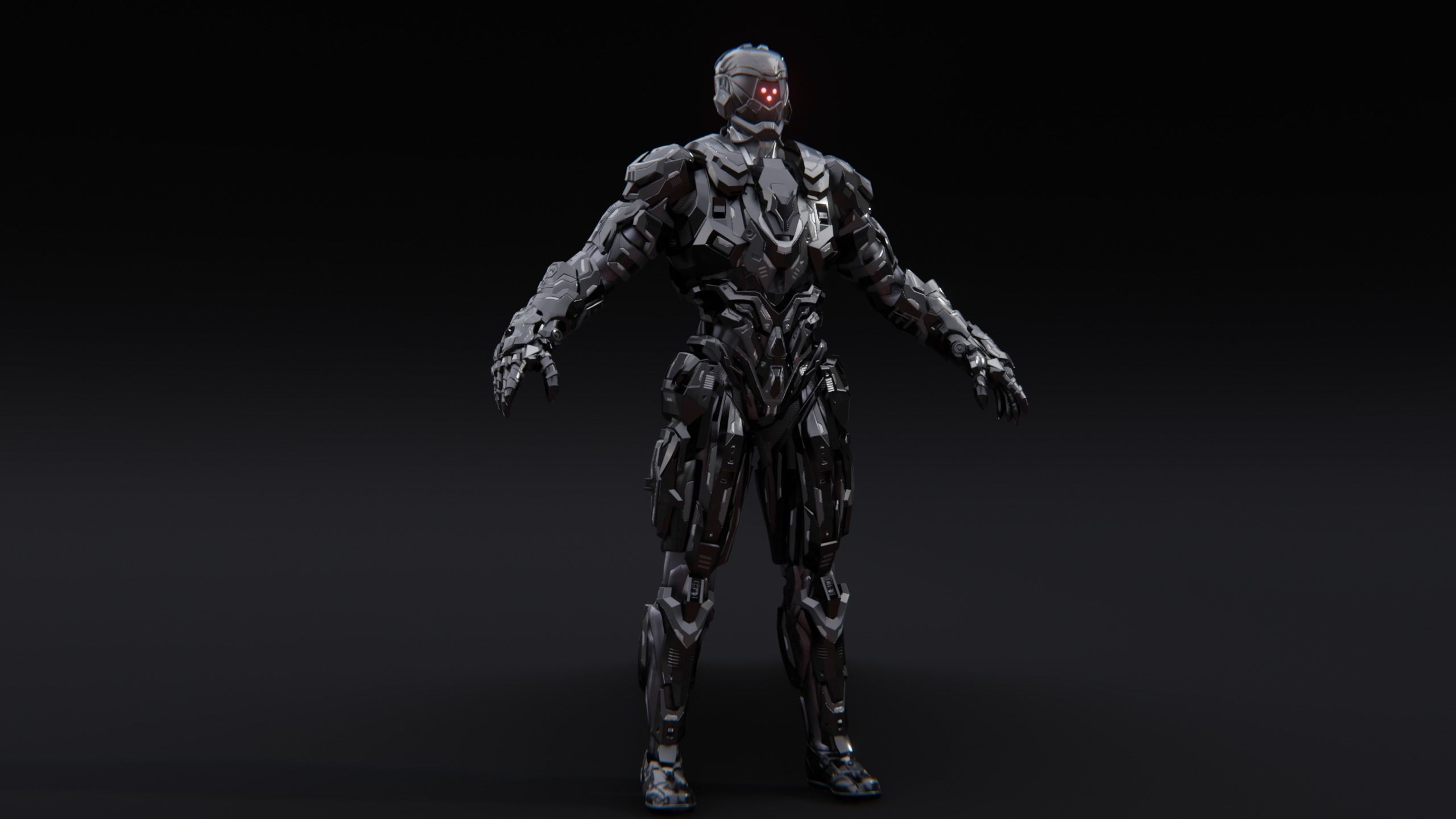 Sci-Fi Robotic Character Low-poly 3D model_3