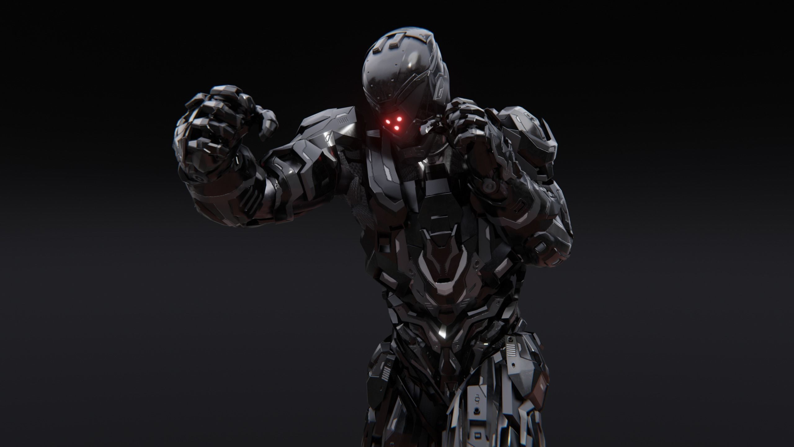 Sci-Fi Robotic Character Low-poly 3D model_45