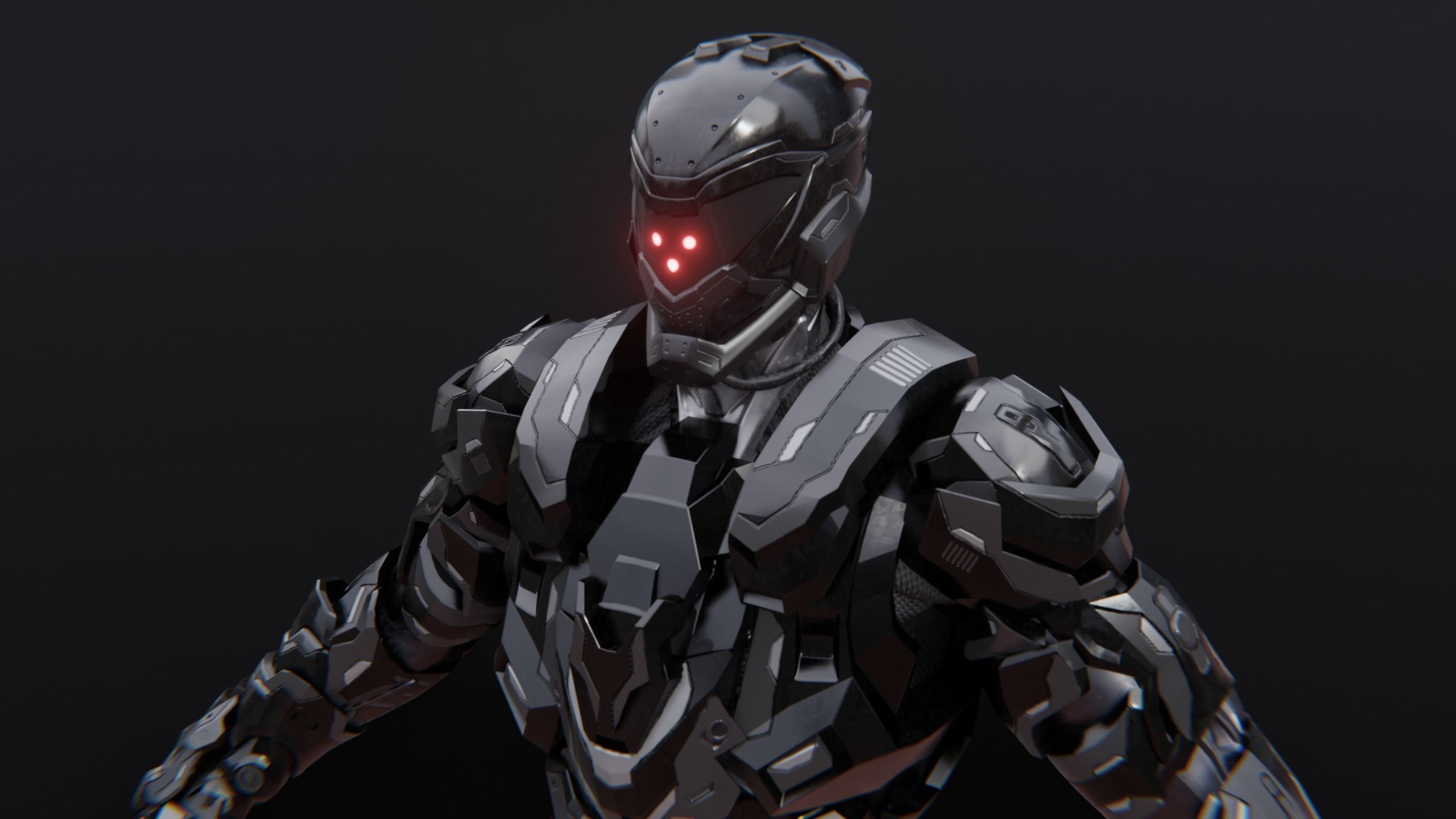 Sci-Fi Robotic Character Low-poly 3D model_8