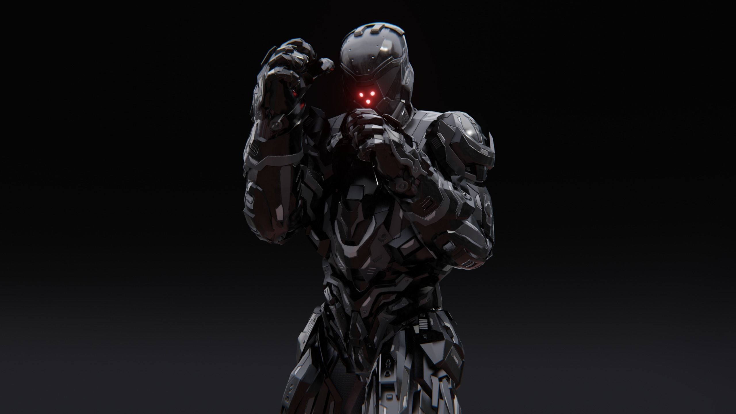 Sci-Fi Robotic Character Low-poly 3D model_16