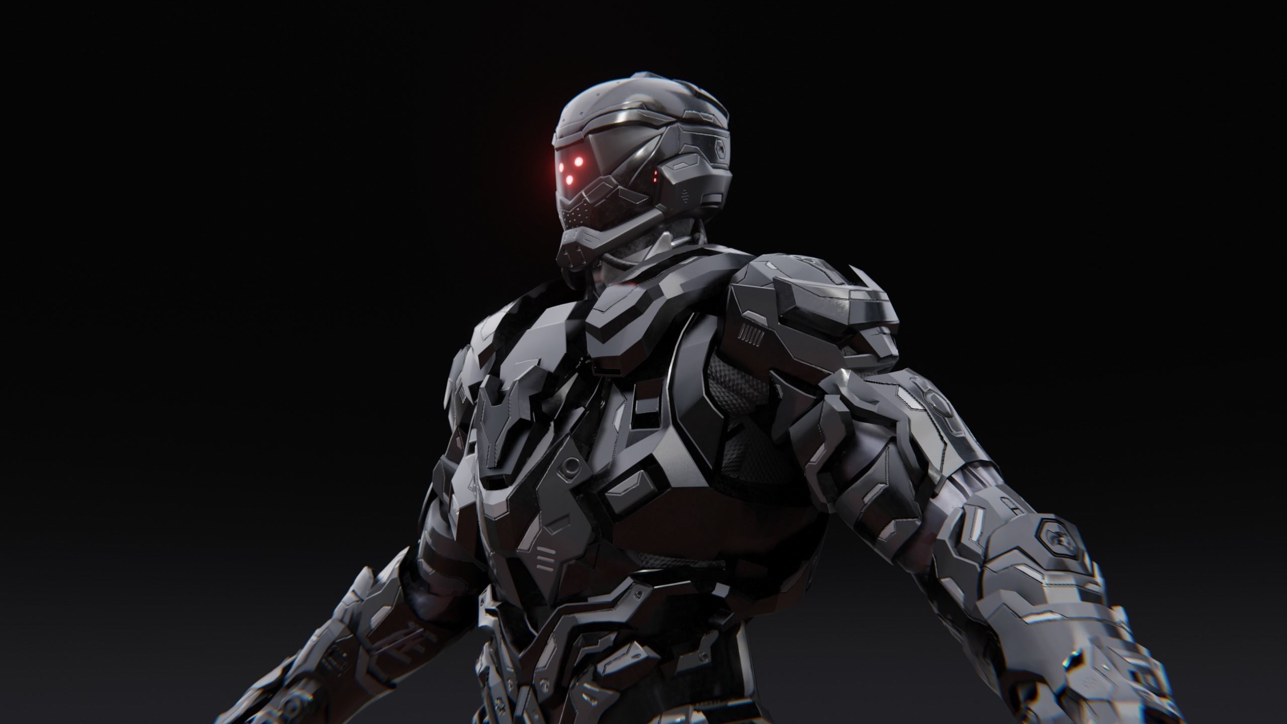 Sci-Fi Robotic Character Low-poly 3D model_10