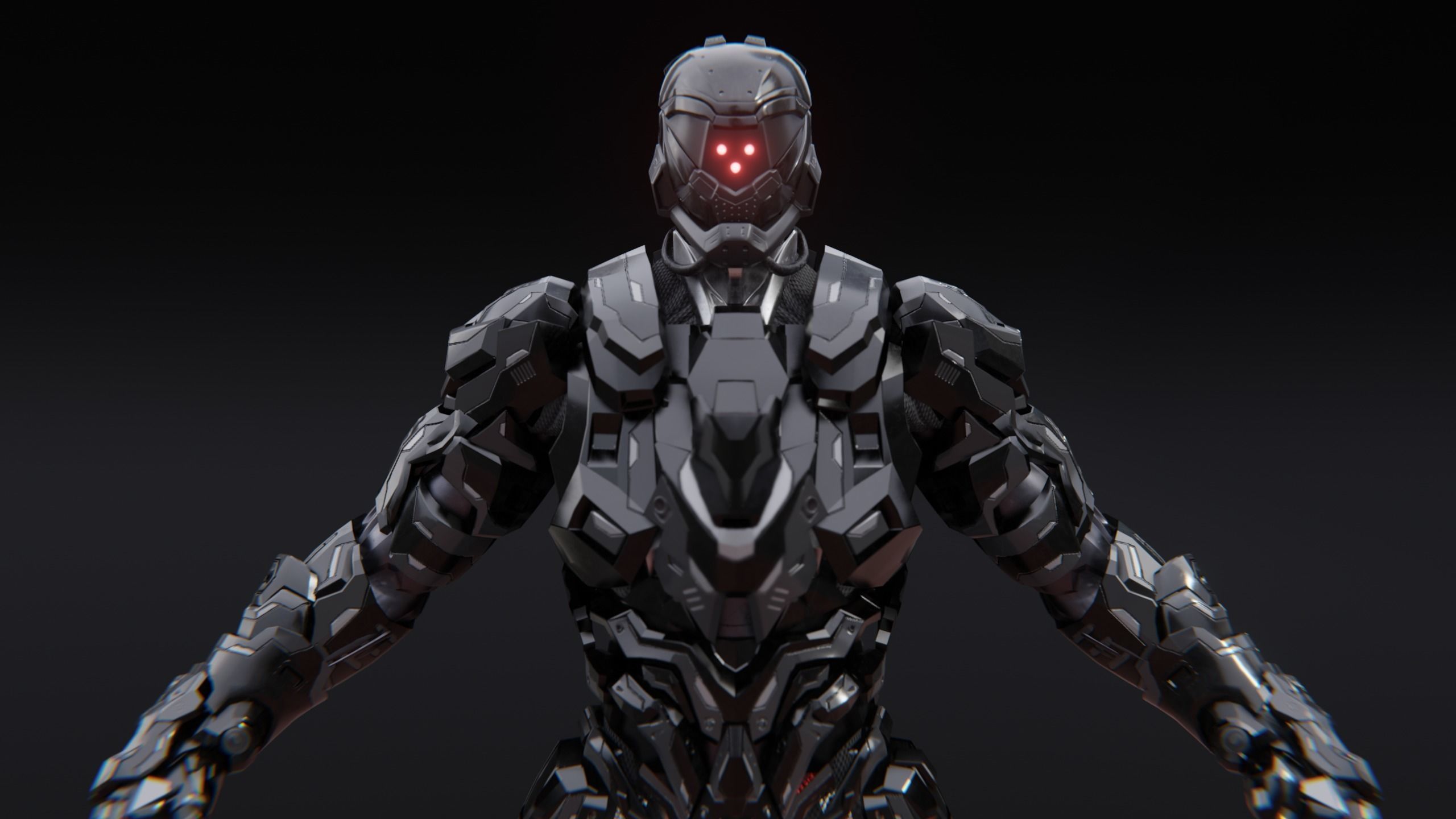 Sci-Fi Robotic Character Low-poly 3D model_23