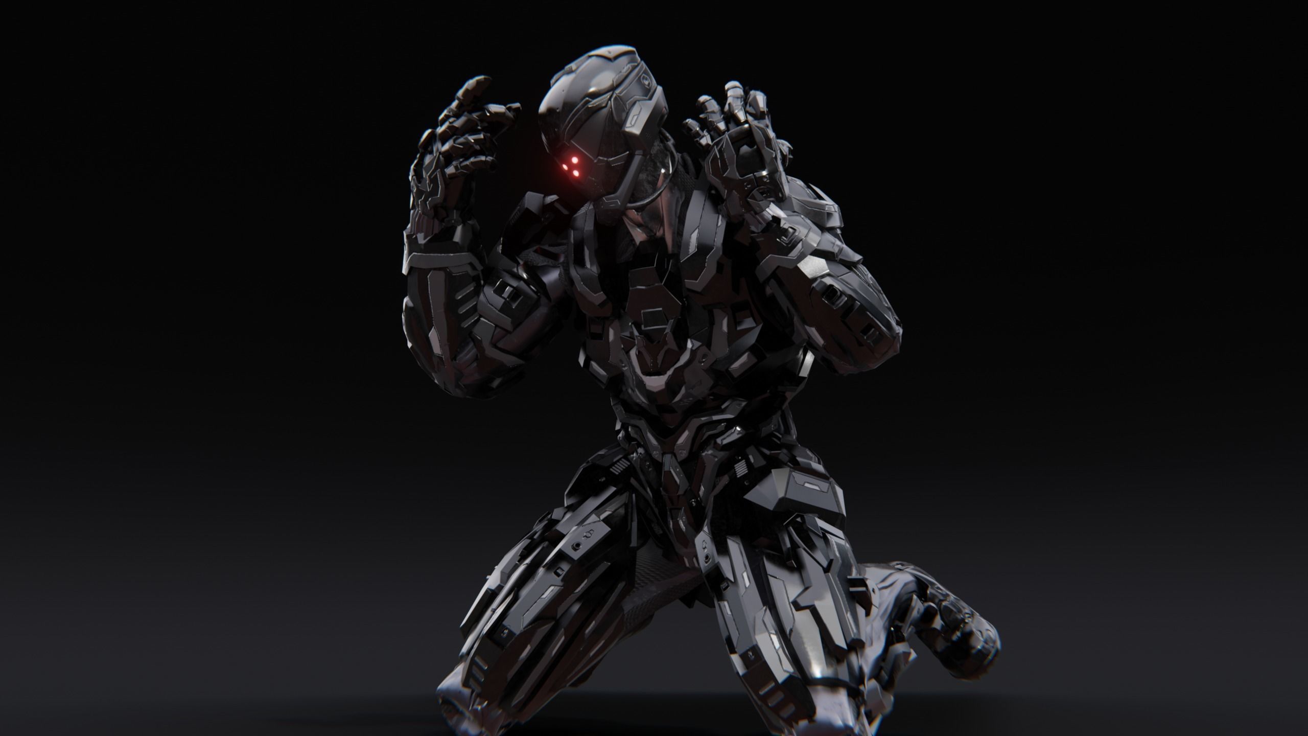 Sci-Fi Robotic Character Low-poly 3D model_22